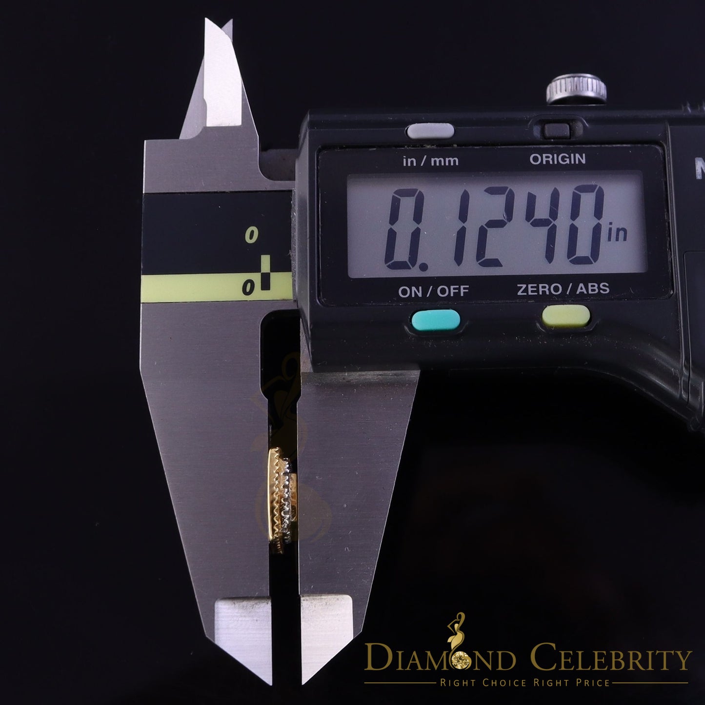 DiamondCelebritees Real 10K Yellow Gold Real Diamond 0.50 CT Men and Ladies Square Stud Earring