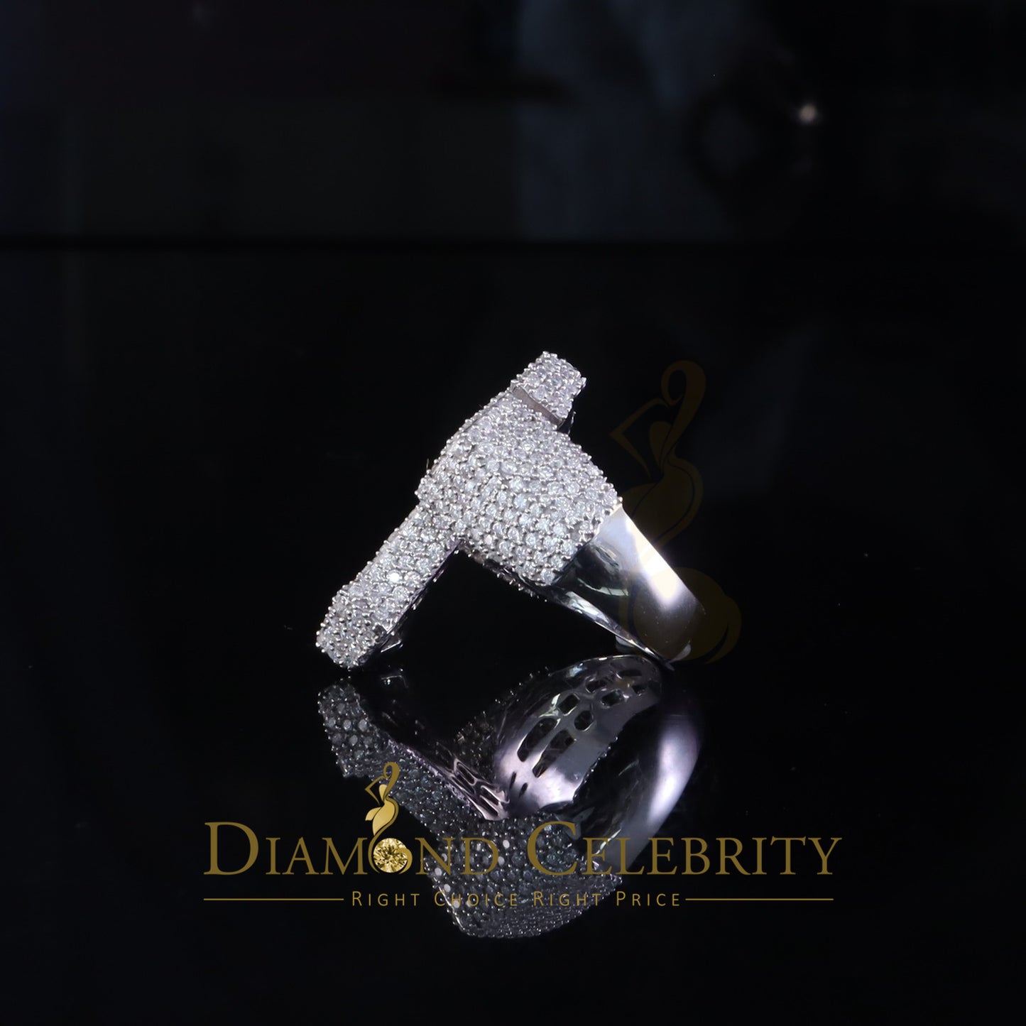 DiamondCelebritees New Men's 925 Sterling Silver 5.50ct VVS D Moissanite White Cross Rings Size 10