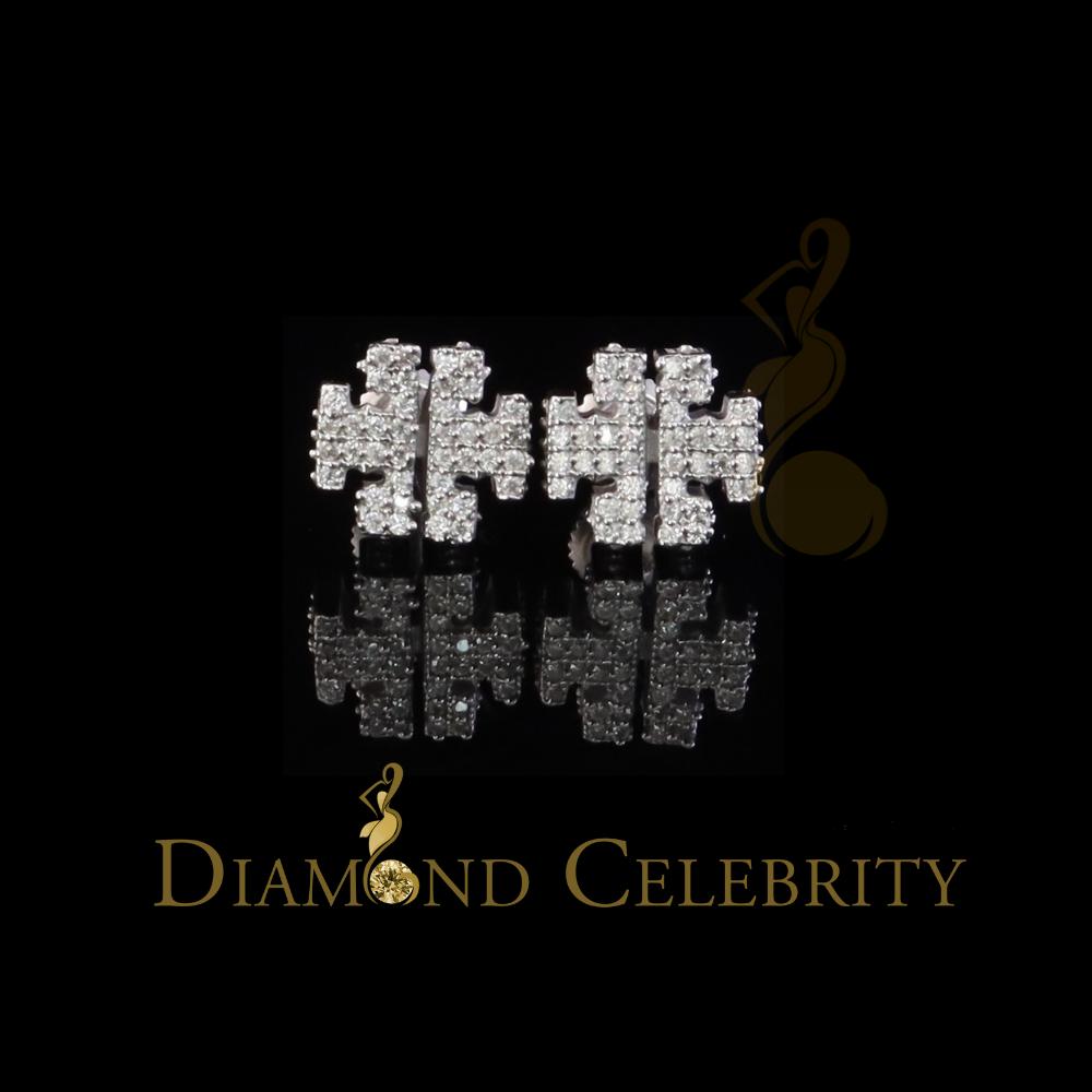 Diamondcelebritees Men's/Womens 925 Silver White 1.00ct VVS 'D' Moissanite Tory Burch Stud Earrings