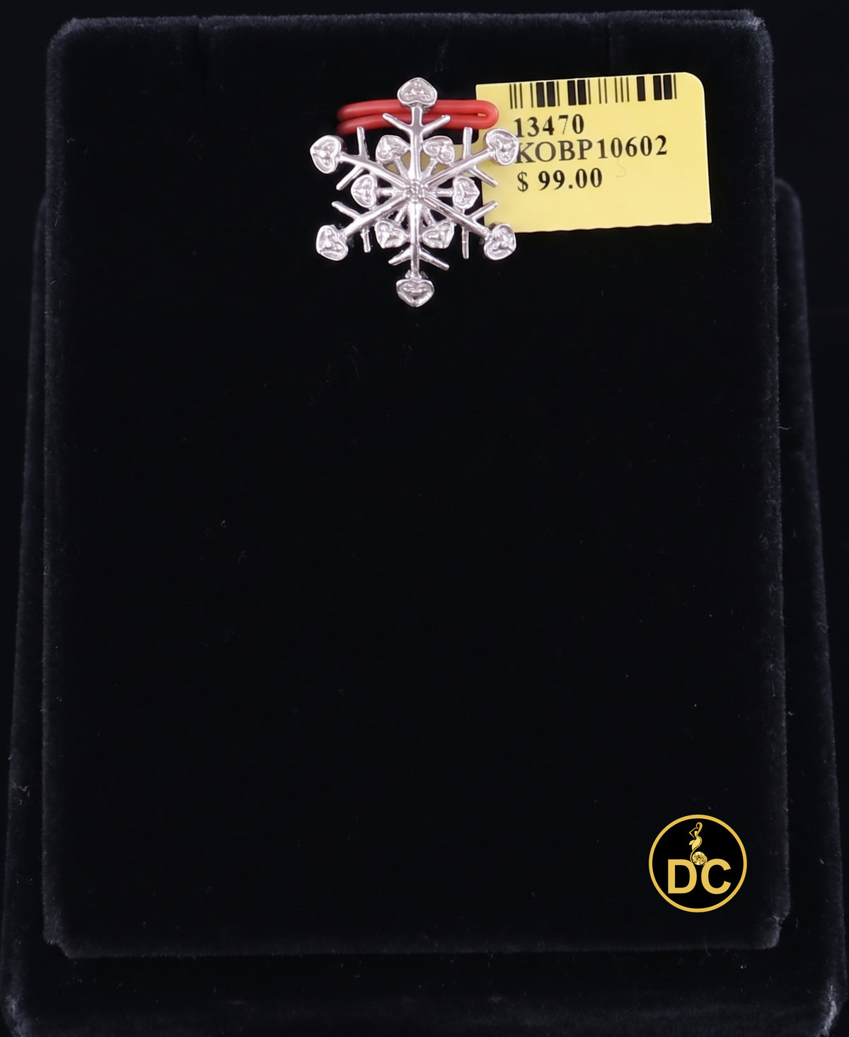 DiamondCelebritees 925 Sterling Silver White 0.01ct Real Diamond Snowflake Heart Accent Pendant