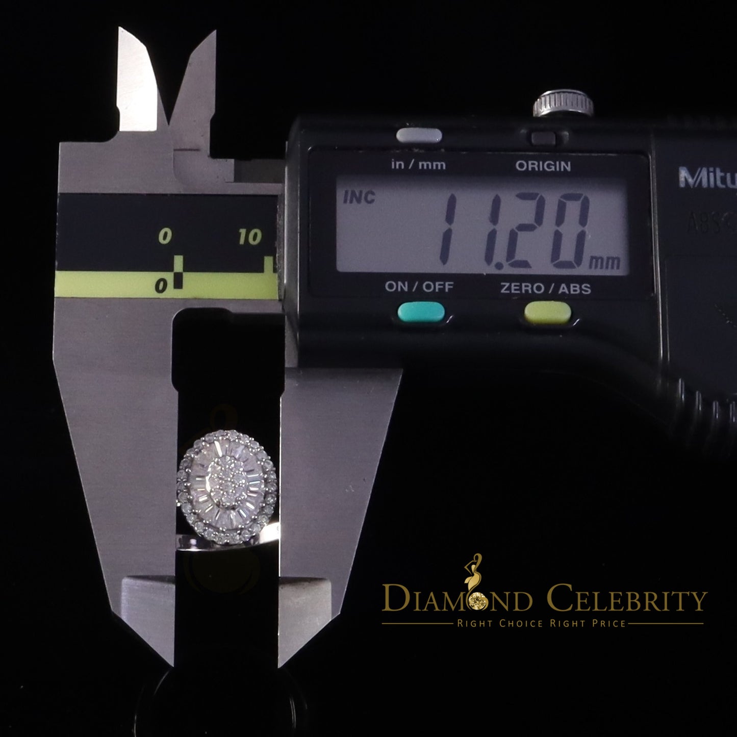 DiamondCelebritees Women Oval Shape 925 White Silver 1.00ct VVS 'D' Baguette Moissanite Ring Size 7