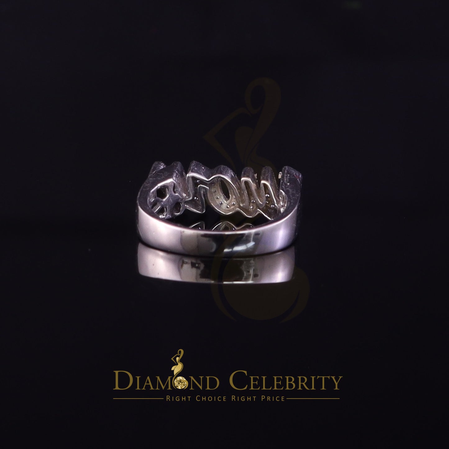 DiamondCelebritees 925 White Silver 0.52ct Cubic Zirconia "MOM" Ring Special Offer @ Mother's Day