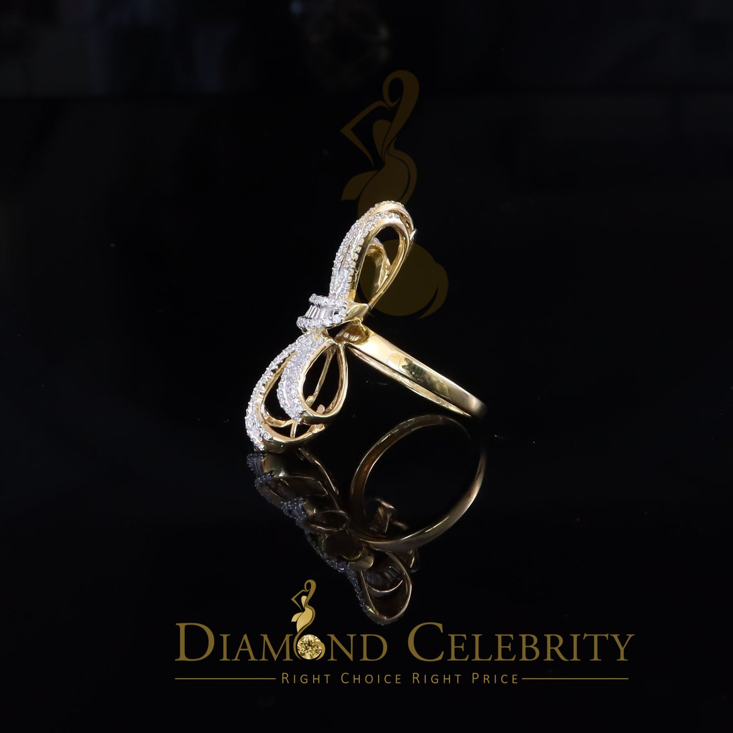 DiamondCelebritees 4.20ct Cubic Zirconia In 925 Sterling Yellow Silver Cocktail Womens Ring Size 9