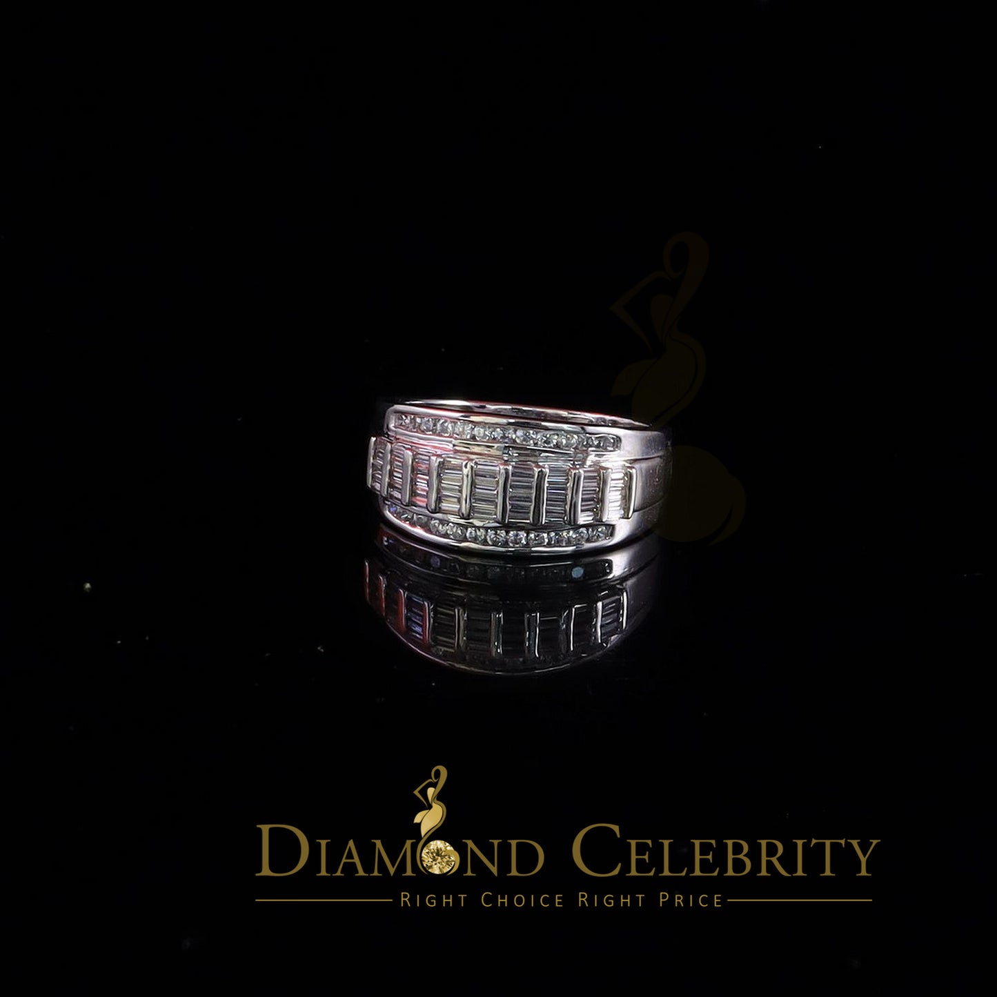 DiamondCelebritees 925 Sterling Silver White 1.75ct Cz Cindrella Men's Women's Ring Size 9