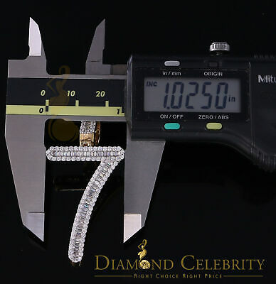 DiamondCelebritees Yellow Sterling Silver Baguette Numeric Number '7' Pendant 3.66ct Cubic Zirconia