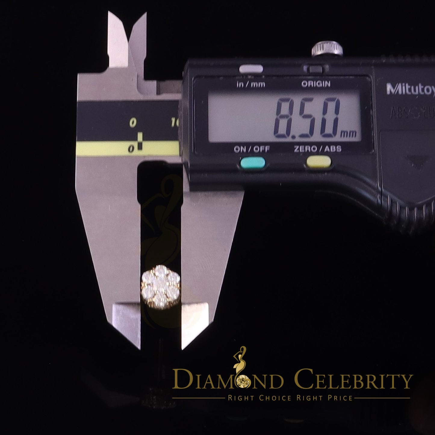 DiamondCelebritees 925 Silver Yellow 1.50ct VVS 'D' Men's & Womens Moissanite Floral Stud Earrings