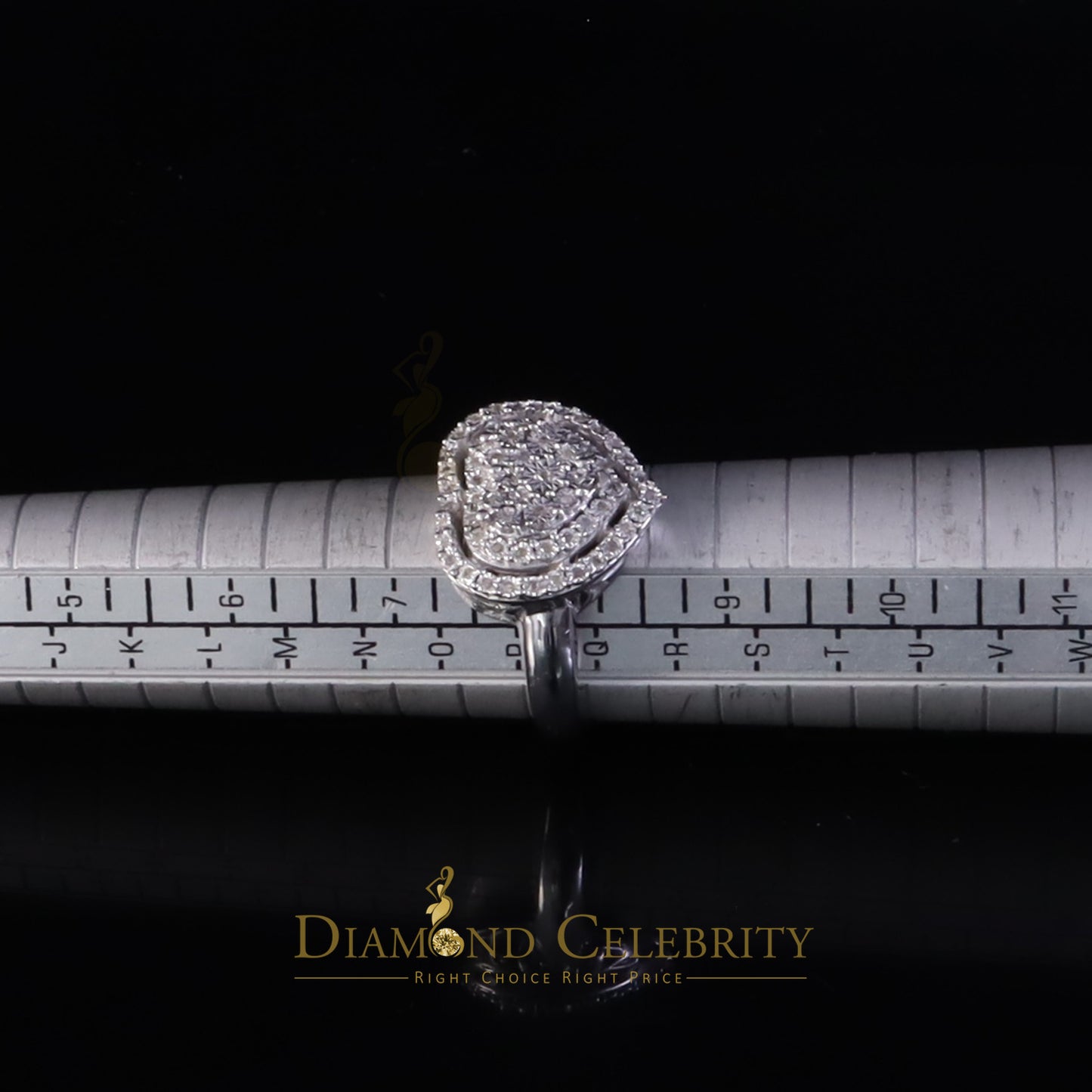DiamondCelebritees New Puffy Heart Ring SZ 7 Real Diamond 0.25ct White 925 Sterling Silver Womens