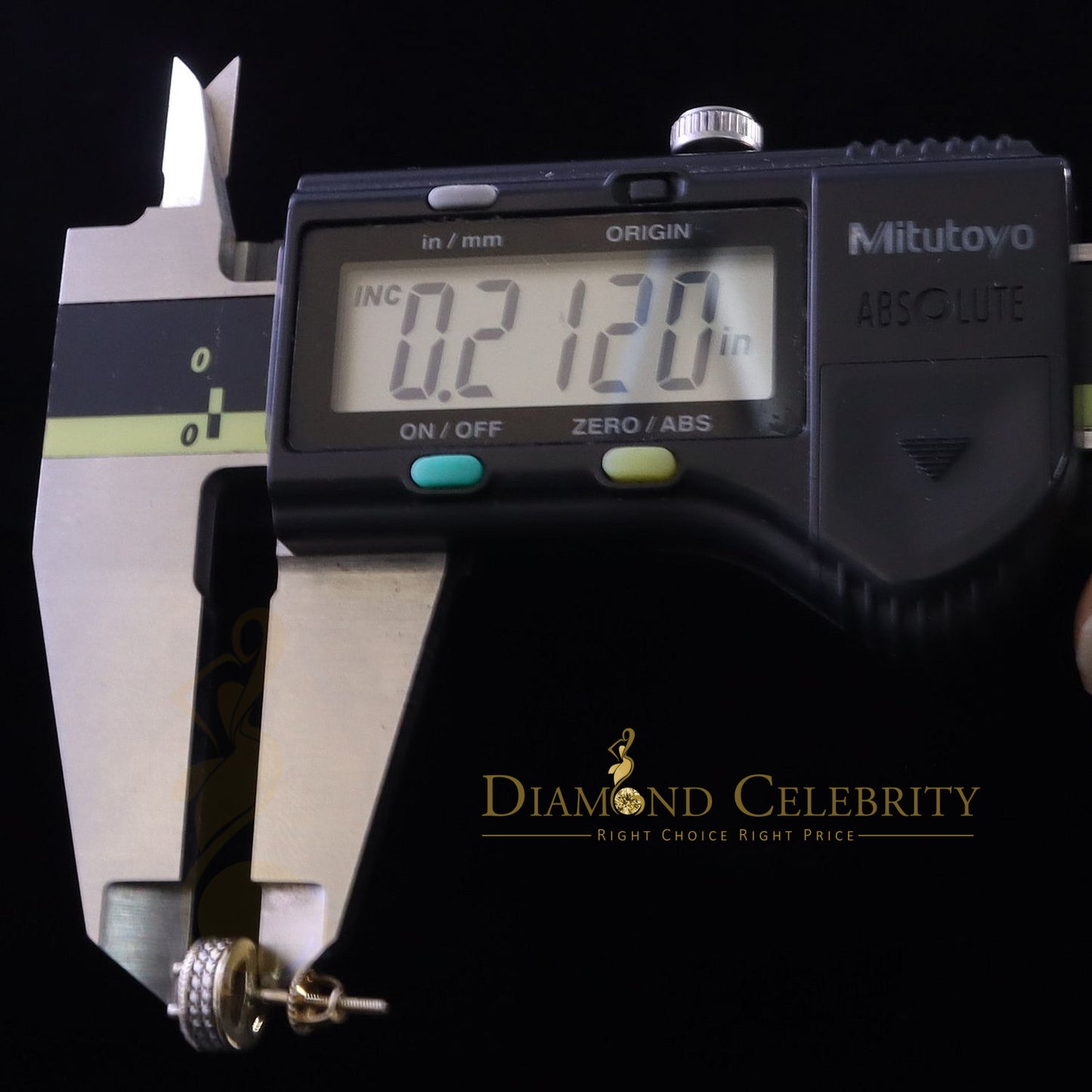 DiamondCelebritees Men's/Womens 925 Silver Yellow 0.50ct VVS 'D' Moissanite Round Stud Earrings
