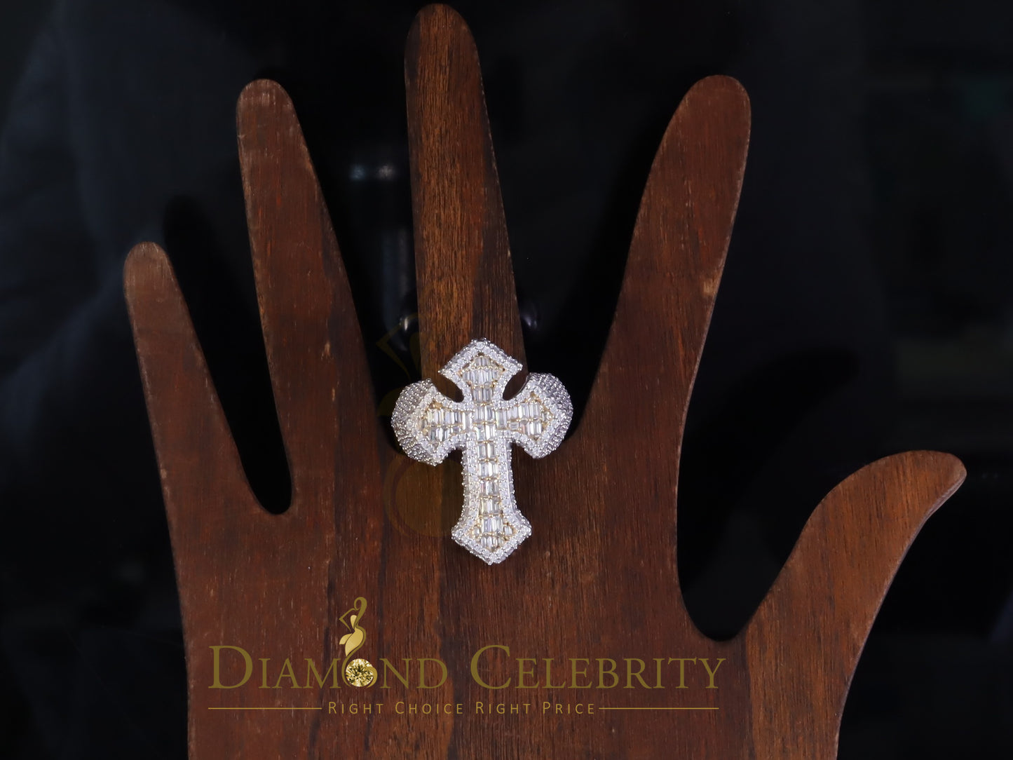 DiamondCelebritees White Cross Men's Baguette 925 Sterling Silver 6ct VVS D Moissanite Rings SZ 10