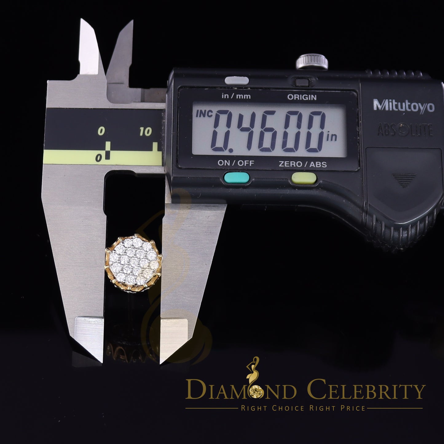 DiamondCelebritees Hip Hop Yellow 925 Silver 2.04ct Cubic Zirconia Women's & Men's Floral Earrings