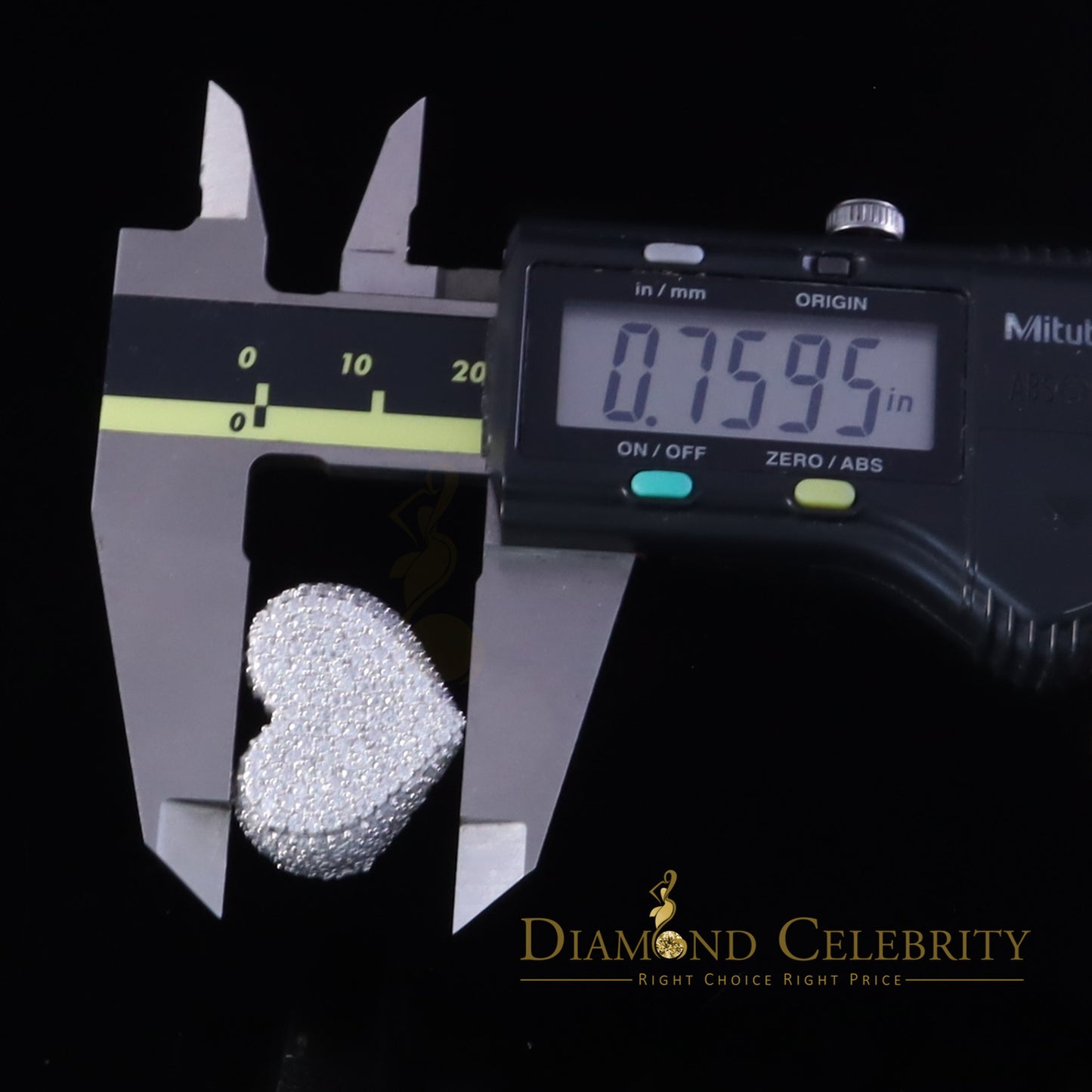 DiamondCelebritees Sterling Men's 925 White Silver 5.00ct VVS 'D' Moissanite Heart Ring Size 8