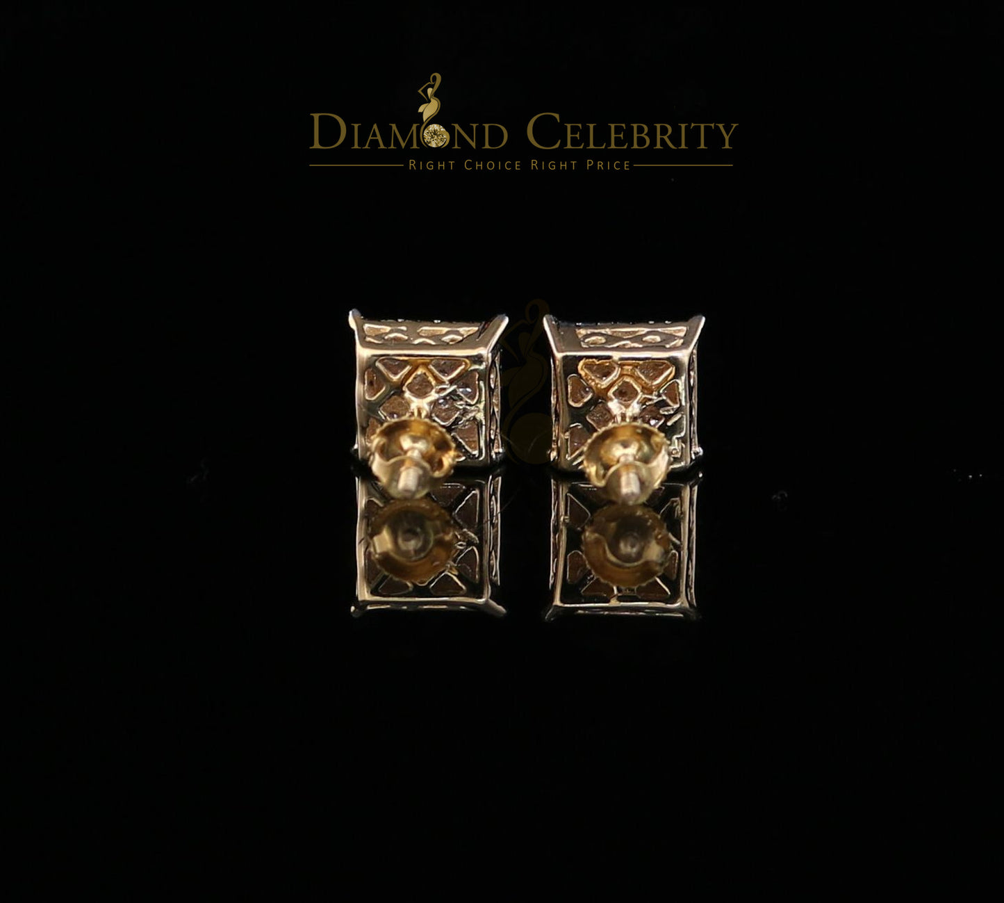DiamondCelebritees10K Real Yellow Gold with 0.55CT Real Diamond Men's/Women's Stud Earrings