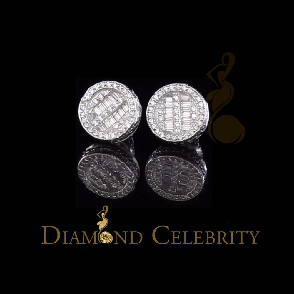Diamondcelebritees 0.50ct VVS 'D' Moissanite Men's/Womens 925 White Silver Round Stud Earrings