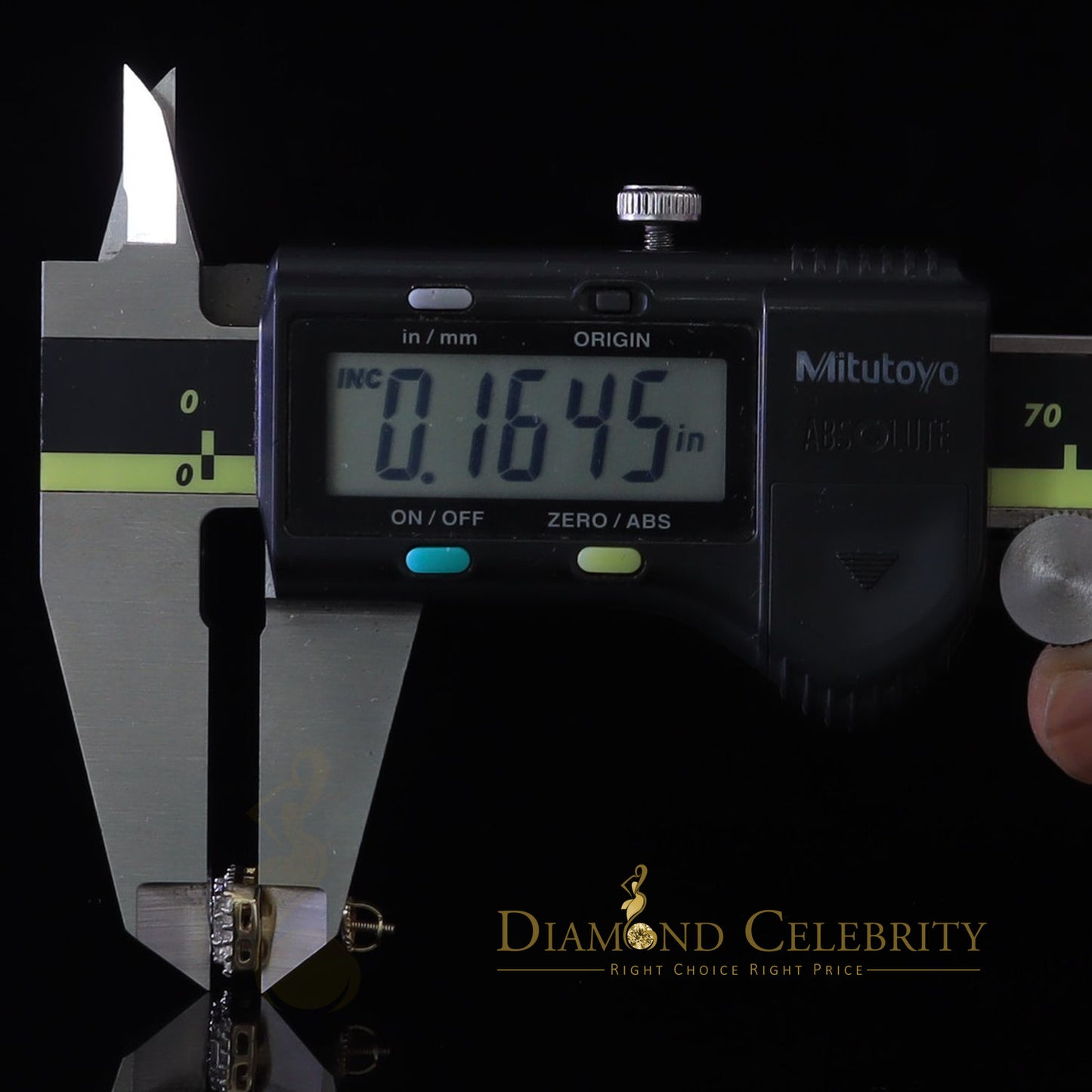 DiamondCelebritees 0.98ct Cubic Zirconia 925 Yellow Silver Women's & Men's Hip Hop Square Earrings