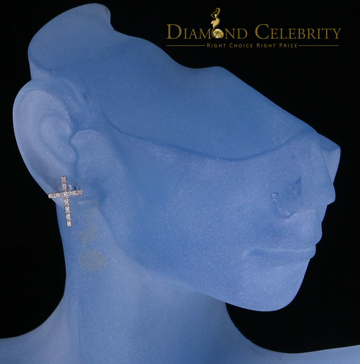 DiamondCelebritees 0.10ct Diamond Stud Earrings For Women Yellow 925 Sterling Silver Stud For Men