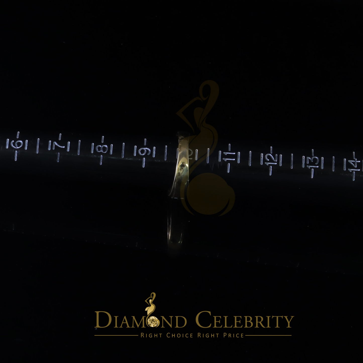 DiamondCelebritees Men's 0.50ct Cubic Zirconia Yellow 925 Sterling Silver Round Ring Size 10
