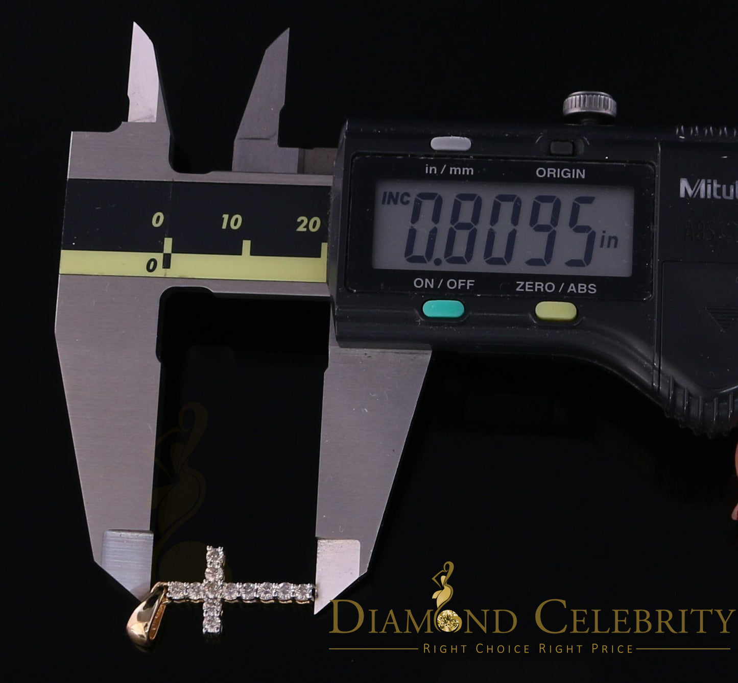 DiamondCelebritees 10k Real Gold Real Diamond 0.50ct CROSS Charm Fashion Yellow Style Pendant