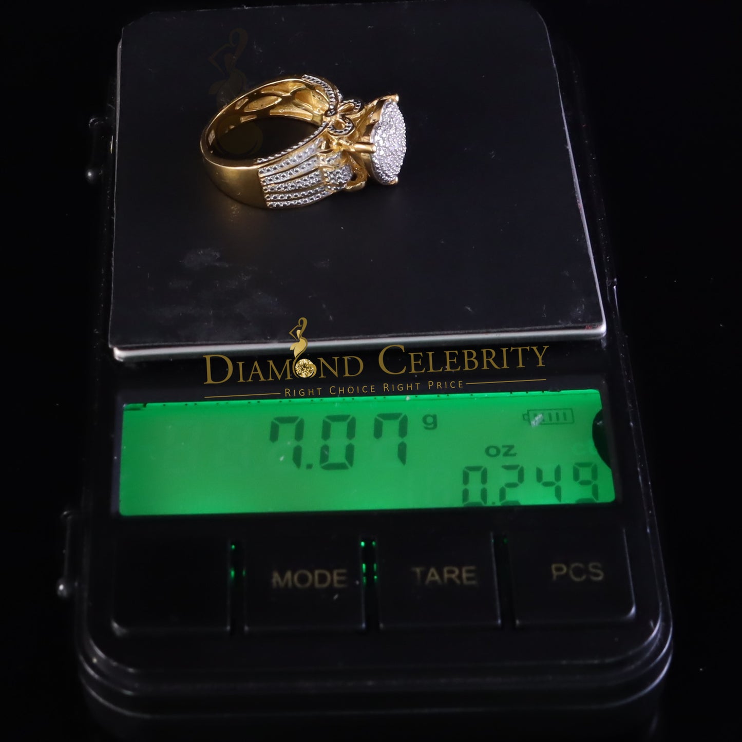 DiamondCelebritees Yellow Promise Heart Real Diamond 0.20ct 925 Sterling Silver Womens Ring Size 7