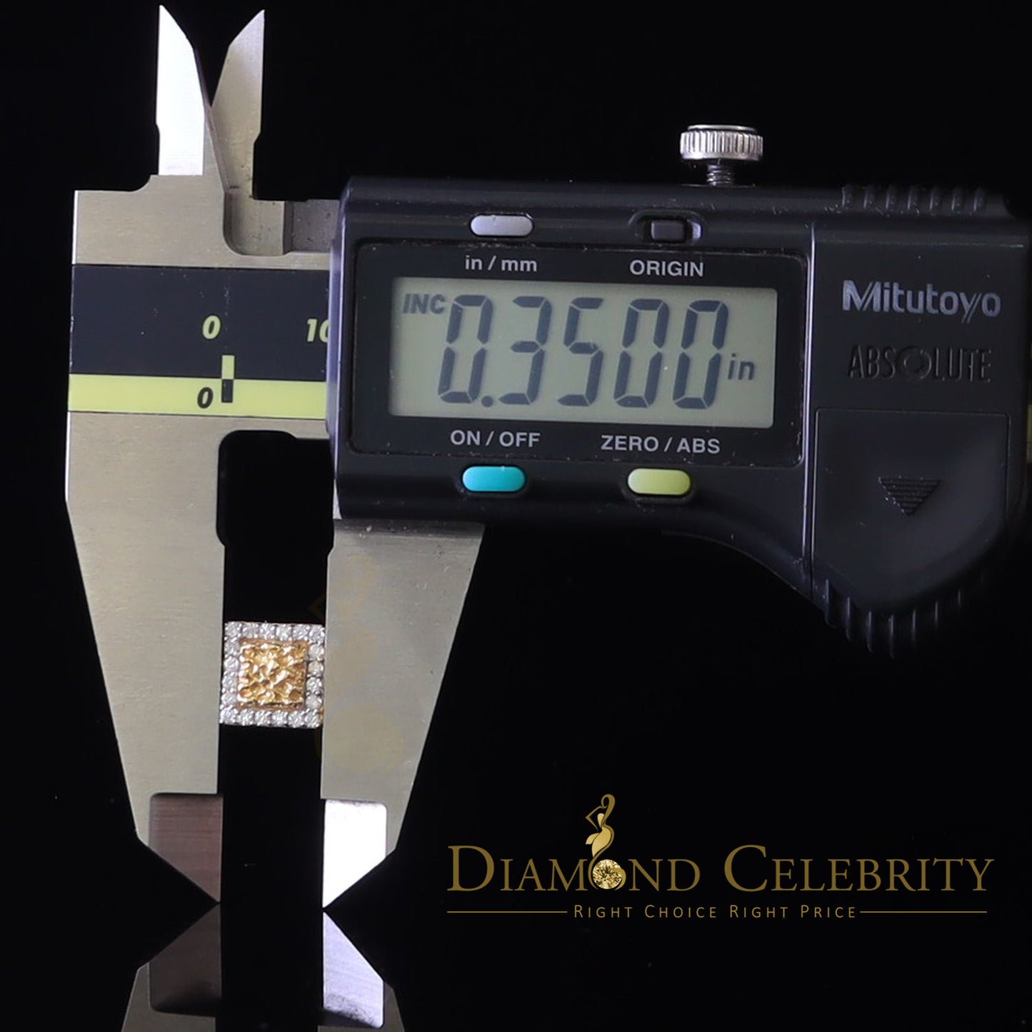 DiamondCelebritees 1.00ct Moissanite Yellow 925 Sterling Silver Women's Square Shape Nugget Earring