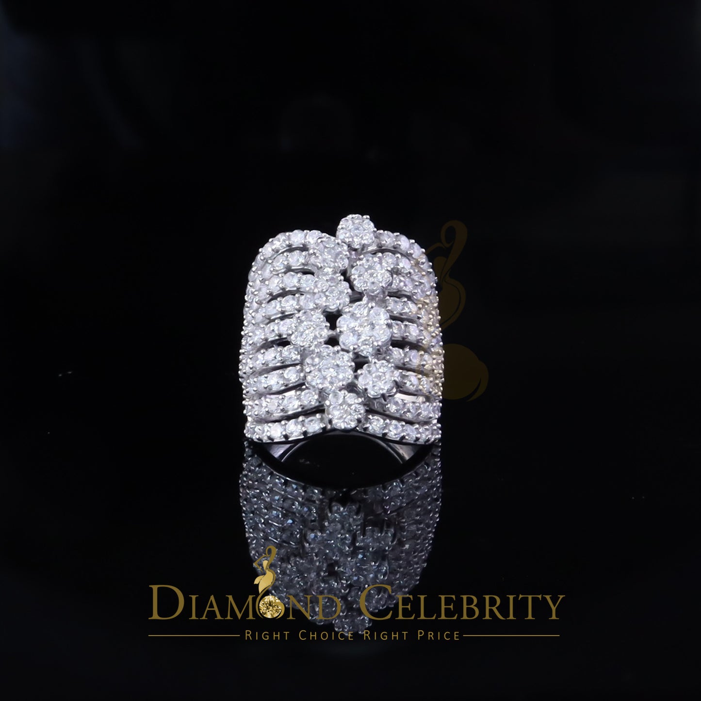DiamondCelebritees 925 Silver White 7.00 ct Cubic Zirconia Water Fall Fashion Womens Ring Size 5.5