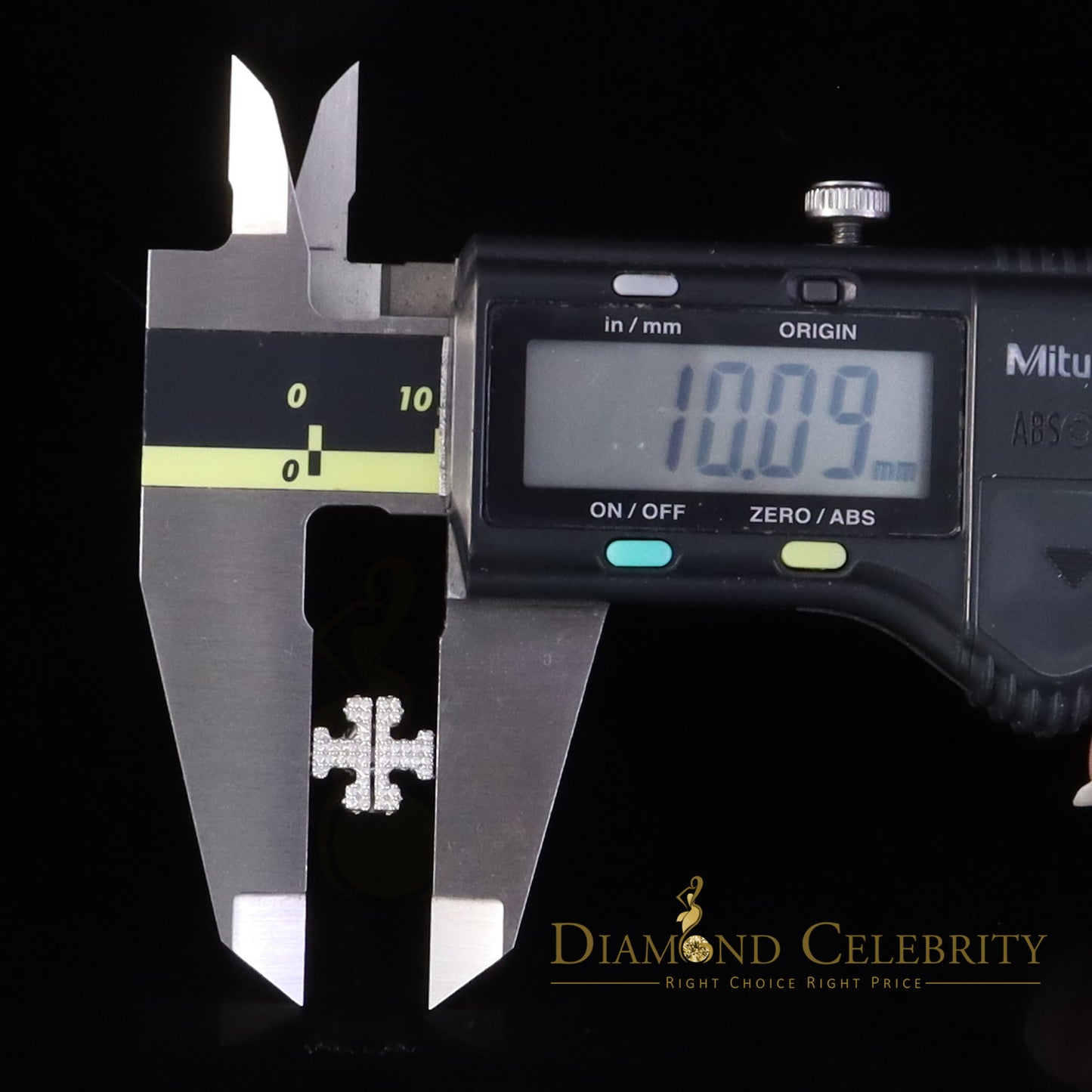 Diamondcelebritees White Designer cross 1CT VVS 'D' Moissanite Men's/Womens 925 Silver Earrings