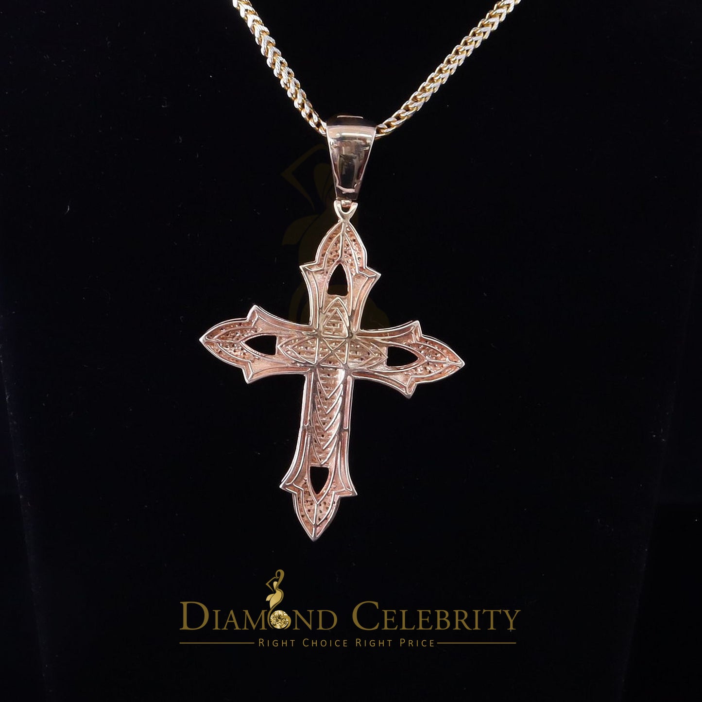 DiamondCelebritees Real 0.50ct Diamond Sterling Silver Cross Pendant