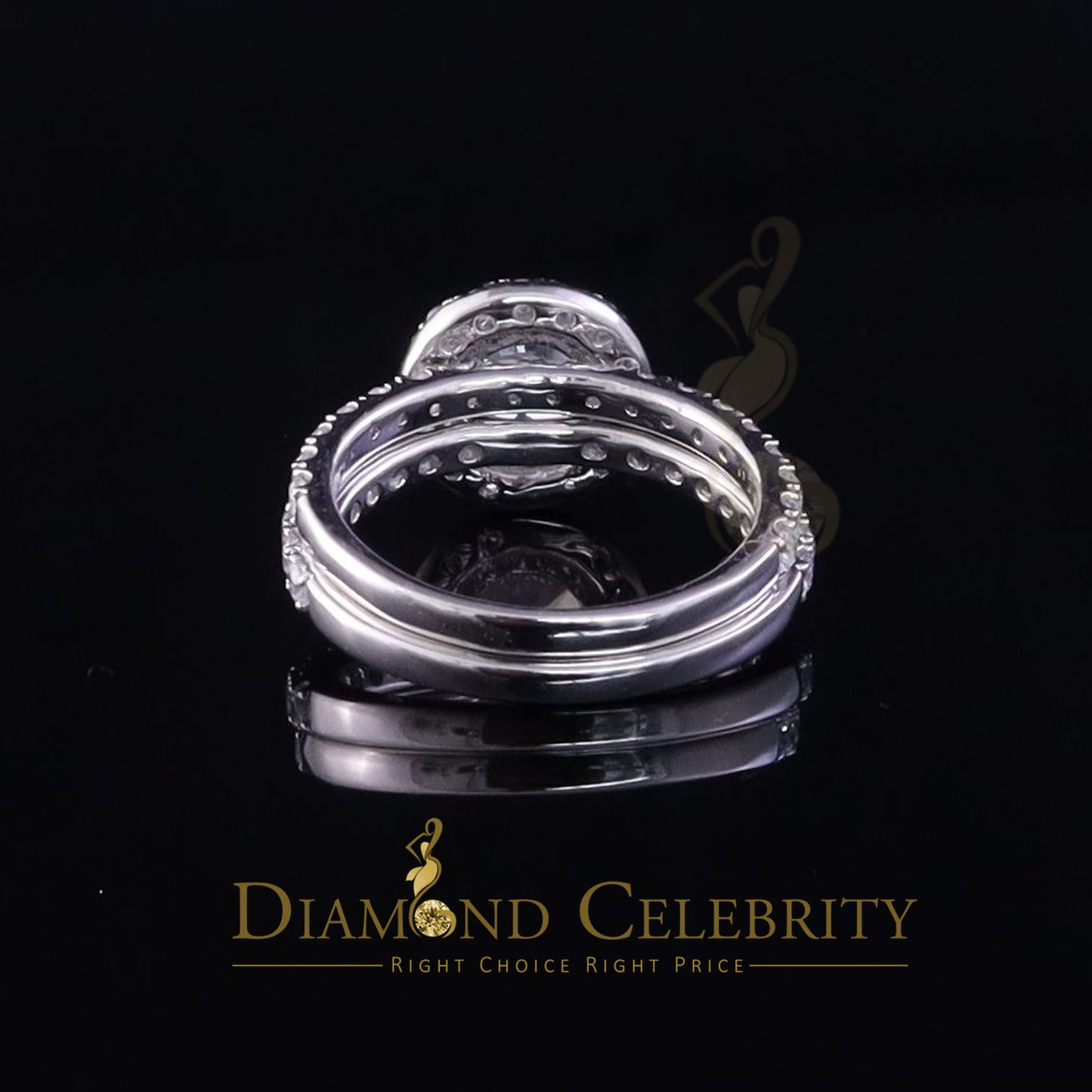 DiamondCelebritees 4.58ct White Cubic Zirconia 925 Sterling Silver Bridal Fashion Womens Ring SZ 7