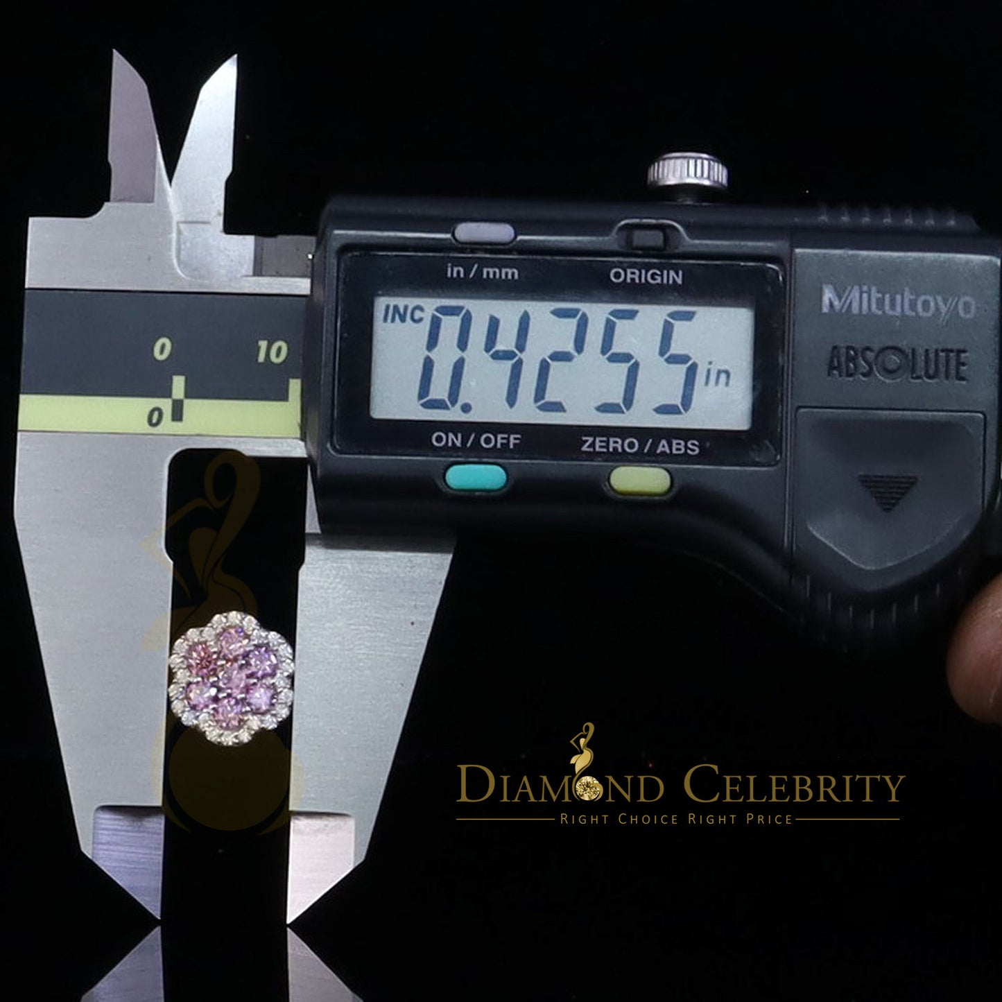 Diamondcelebritees Men's/Women's 925 Silver White 1.50ct VVS D Pink Moissanite Floral Stud Earrings