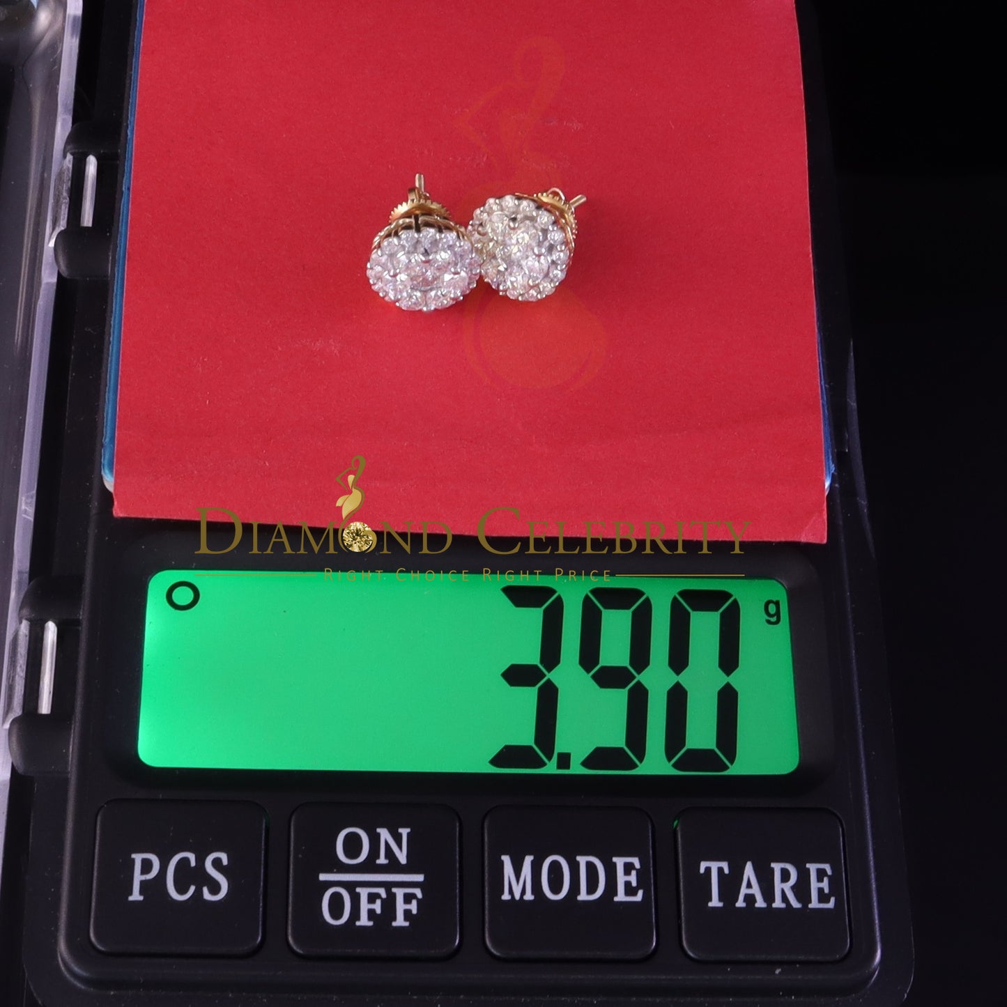 DiamondCelebritees Men's/Womens 925 Silver Yellow 2.00ct VVS 'D' Moissanite Round Stud Earrings