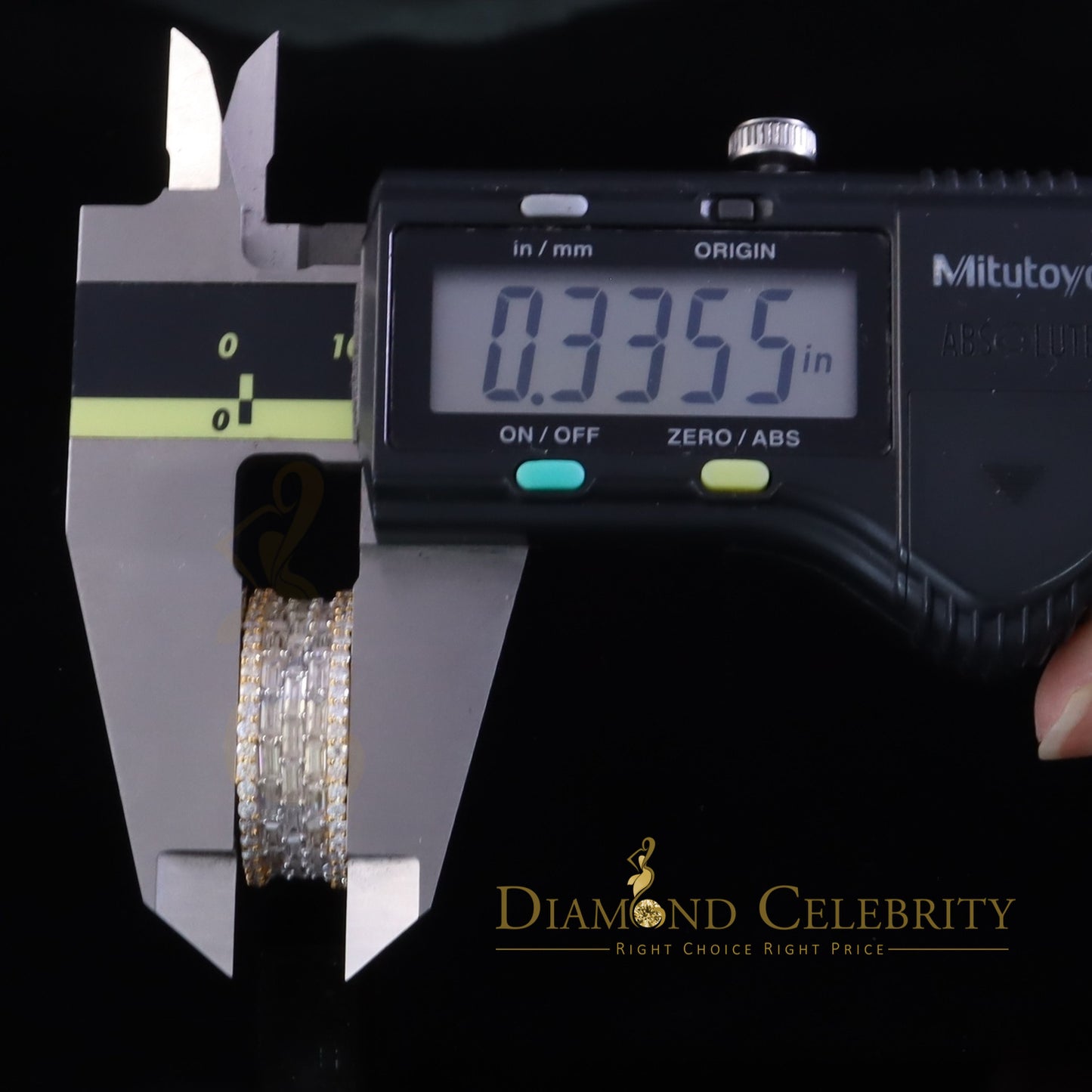 DiamondCelebritees Round Band Rings SZ 8 Baguette Silver 3.50ct VVS 'D' Moissanite Yellow for Women