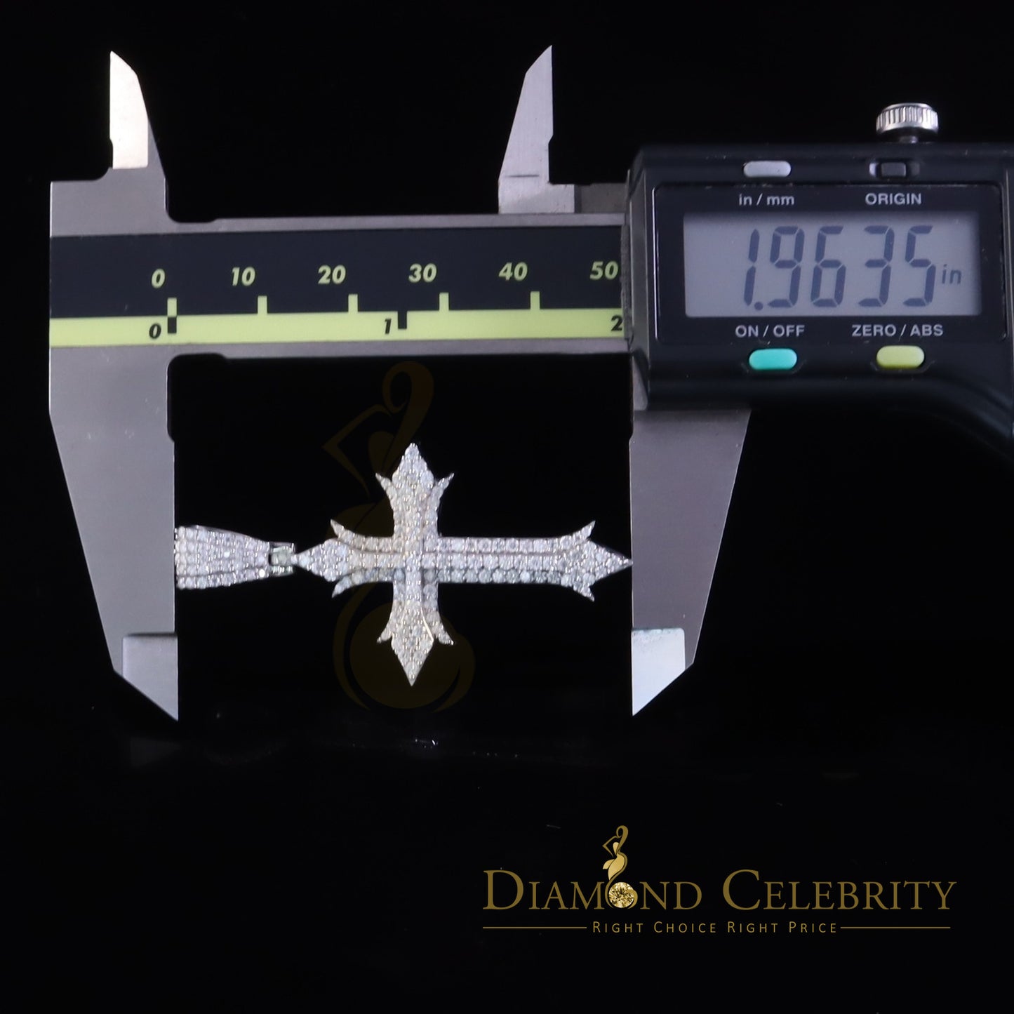 Diamondcelebritees Shiny 2.0ct VVS D Moissanite White Silver Charm Cross Pendant Men's & Women's