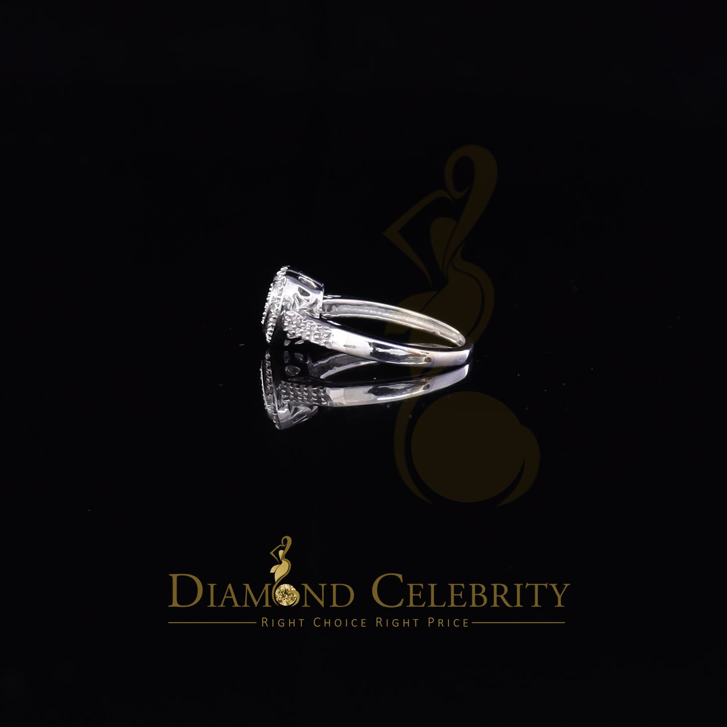 DiamondCelebritees 0.25 CT Real Diamond 925 Sterling Silver White Wedding Womens Heart Ring Size 7