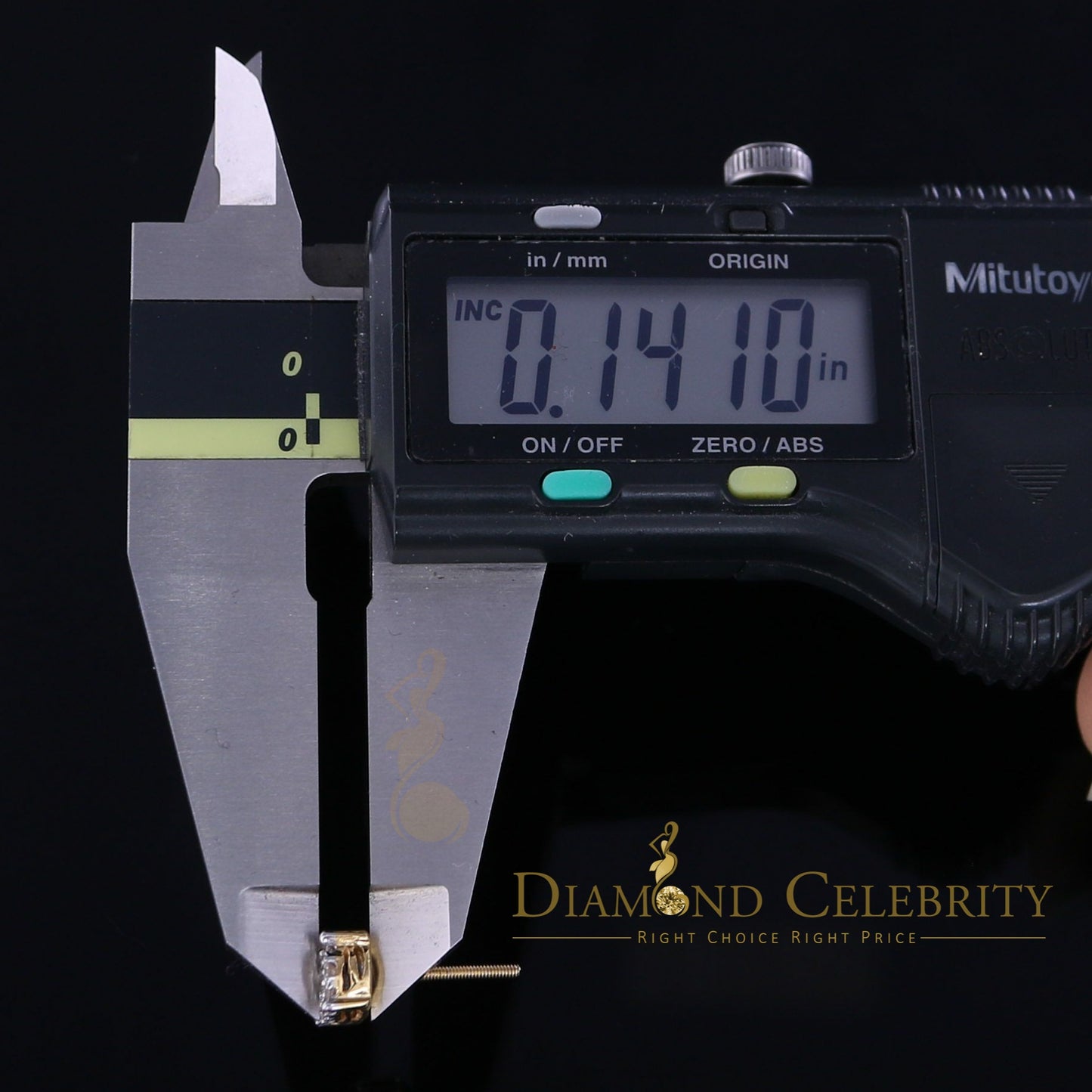 DiamondCelebritees 0.50CT Real Diamond 10K Real Yellow Gold Men's/Women's Stud Round Earring