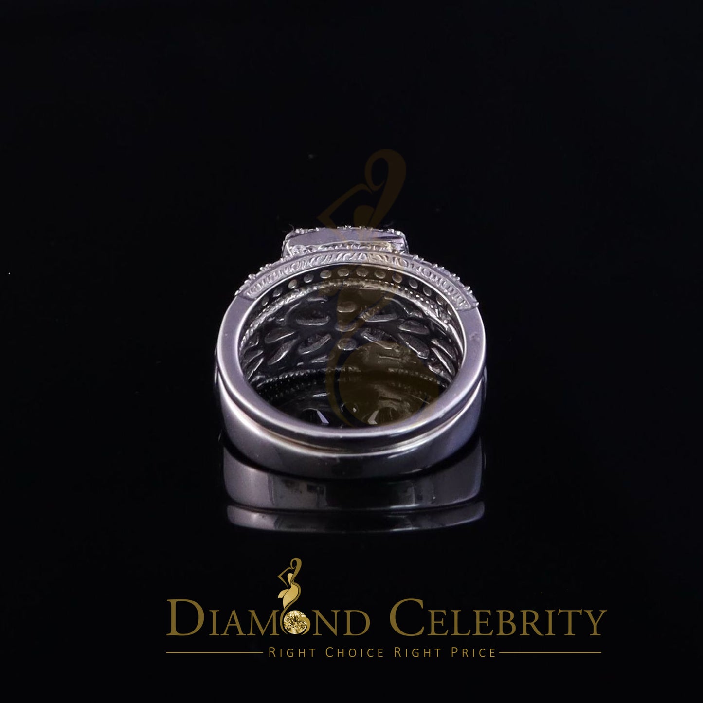 DiamondCelebritees 3.89ct Cubic Zirconia Sterling White Silver Square Engagement Womens Ring Size 7