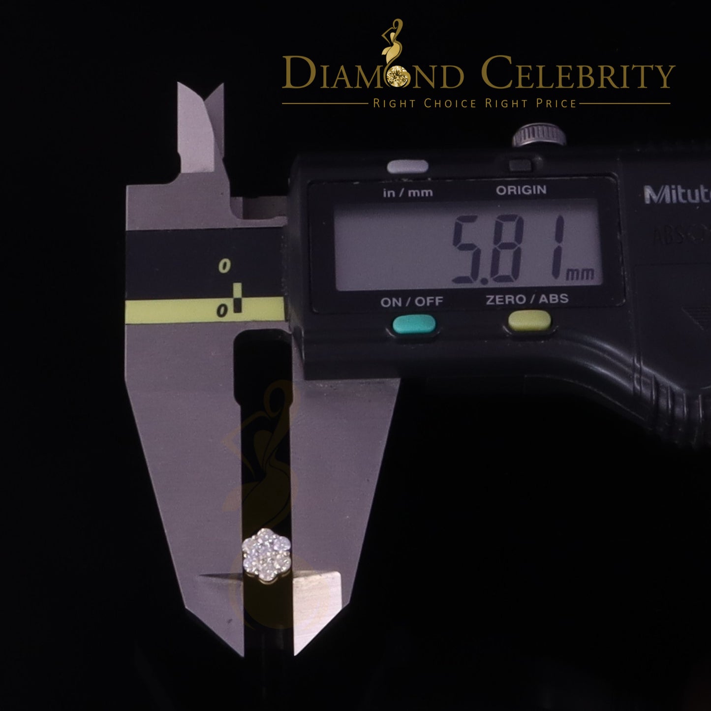 DiamondCelebritees Men's/Womens 925 Silver Yellow 0.50ct VVS 'D' Moissanite Floral Stud Earrings