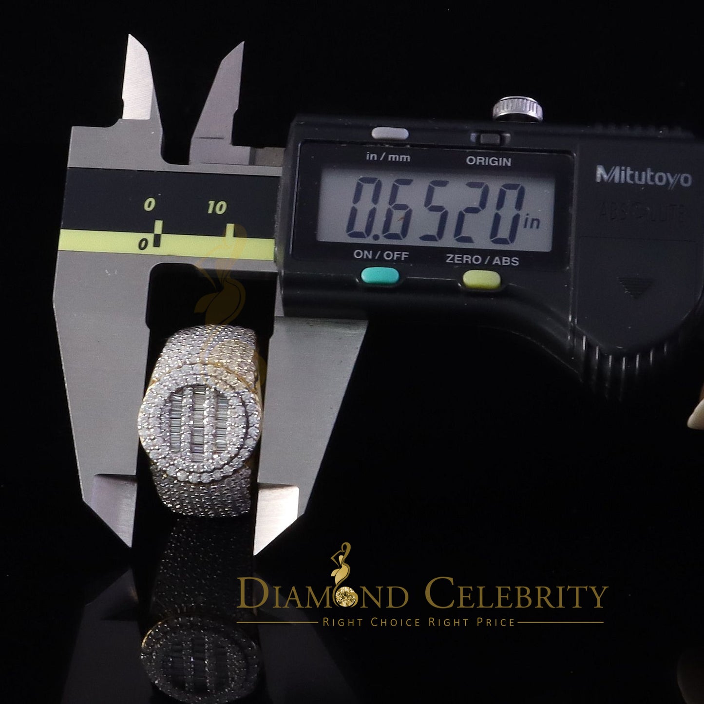 DiamondCelebritees Yellow Silver 4.50ct VVS 'D' Moissanite Baguette Round Rings Size 10 for Men's