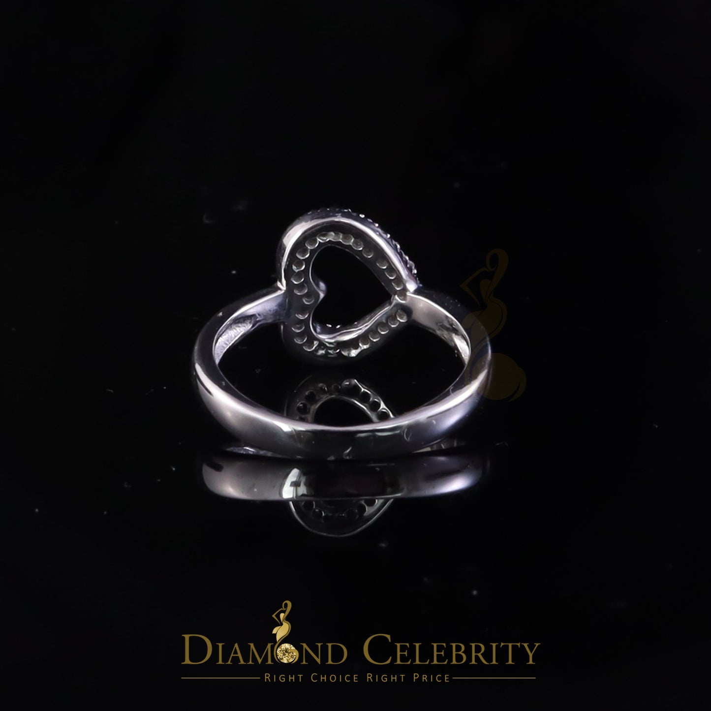 DiamondCelebritees White 925 Sterling Silver 0.22ct Cubic Zirconia Promise Heart Women's Ring SZ 7
