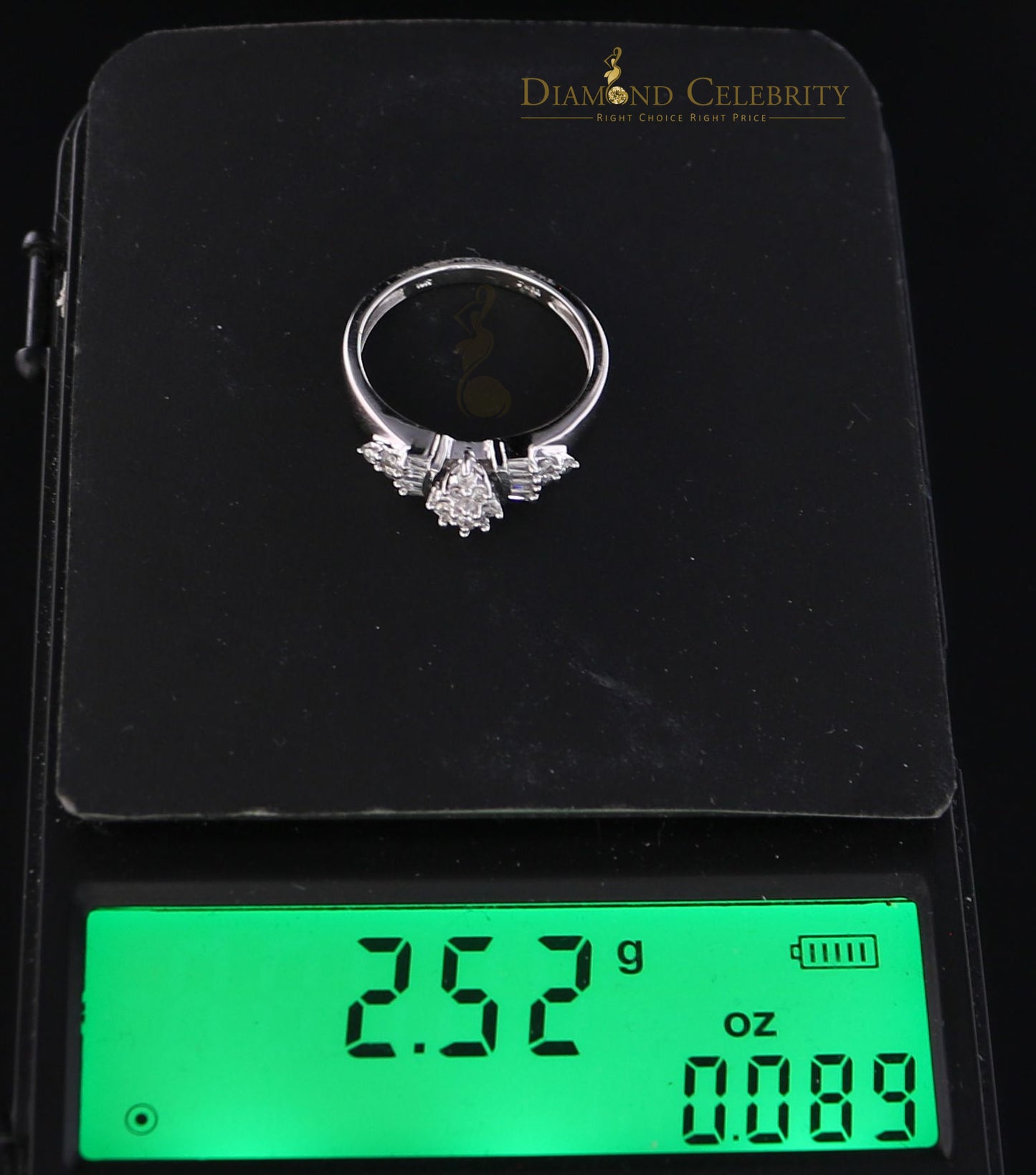 DiamondCelebritees Real 10k White Gold with 0.25CT Real Diamond Womens Diamond shape Ring Size 7