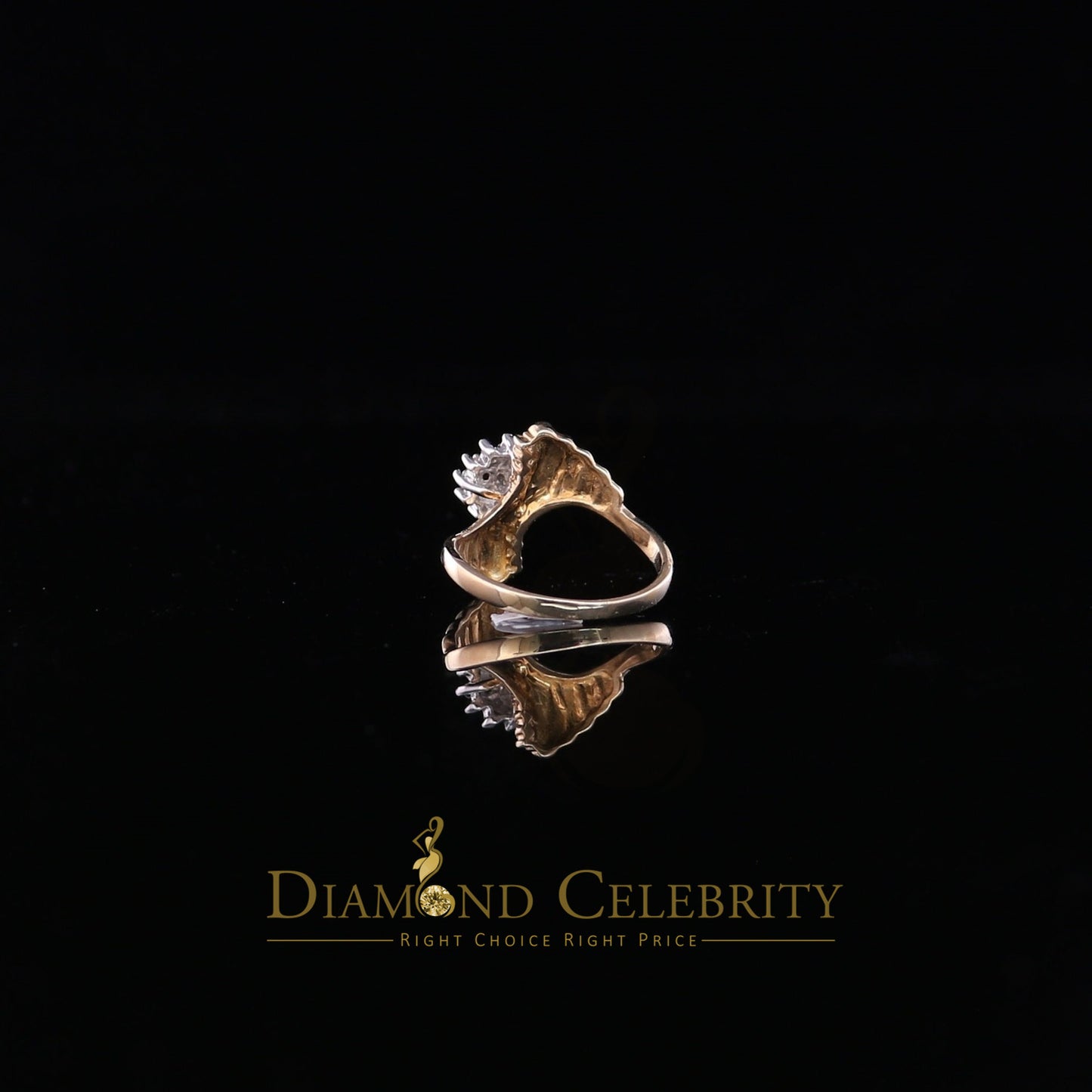 DiamondCelebritees Real 0.25 CT Real Diamond Real 10kt Yellow Gold CLUSTER Shape Womens Ring Size 7