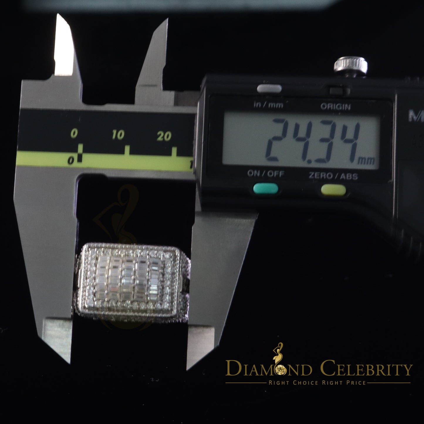 DiamondCelebritees Men's for 925 White Silver 4.50ct VVS 'D' Moissanite Rectangle Rings Size 10