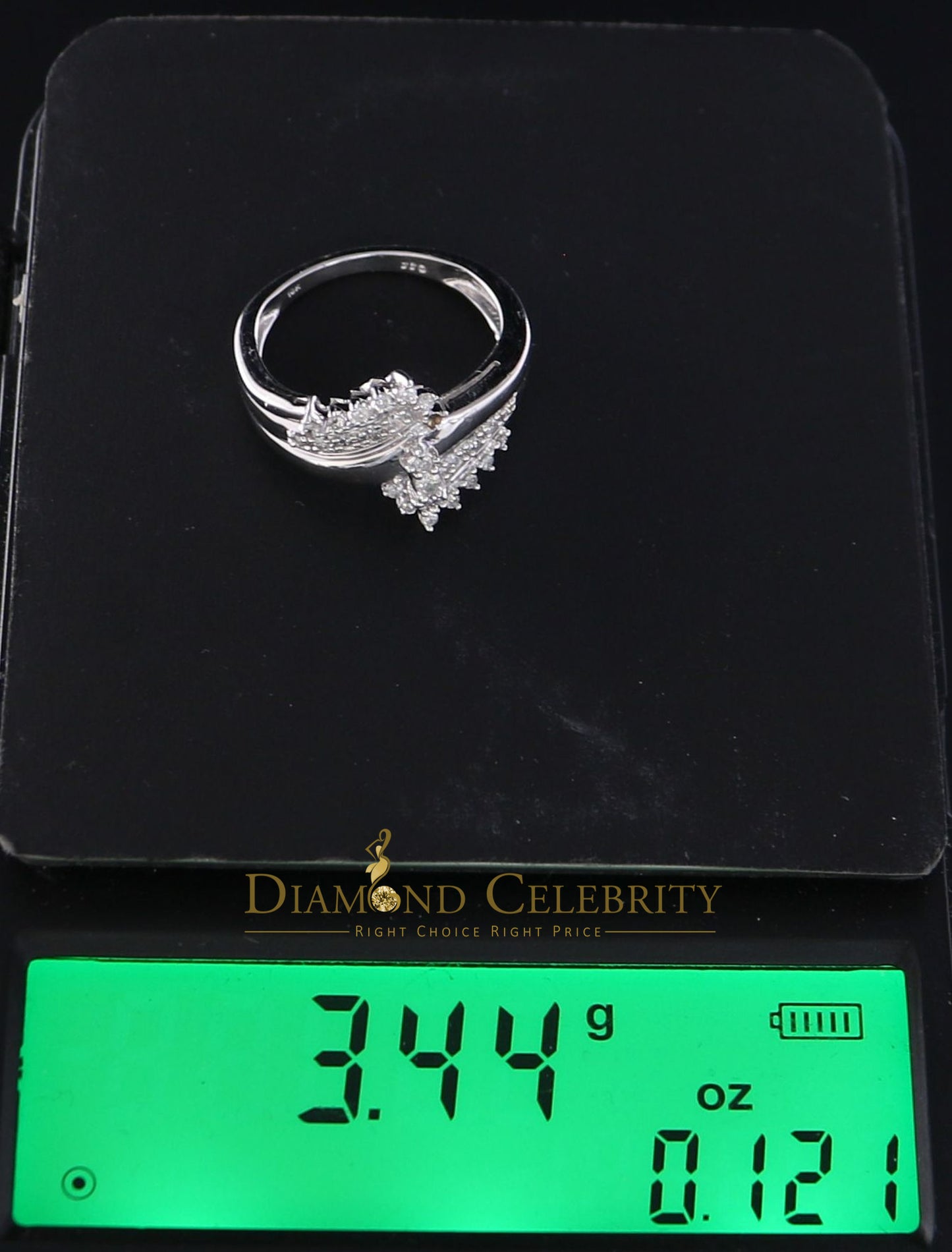 DiamondCelebritees Real 10kt White Gold with 0.25CT Real Diamond Fashion Attractive Ring size 7