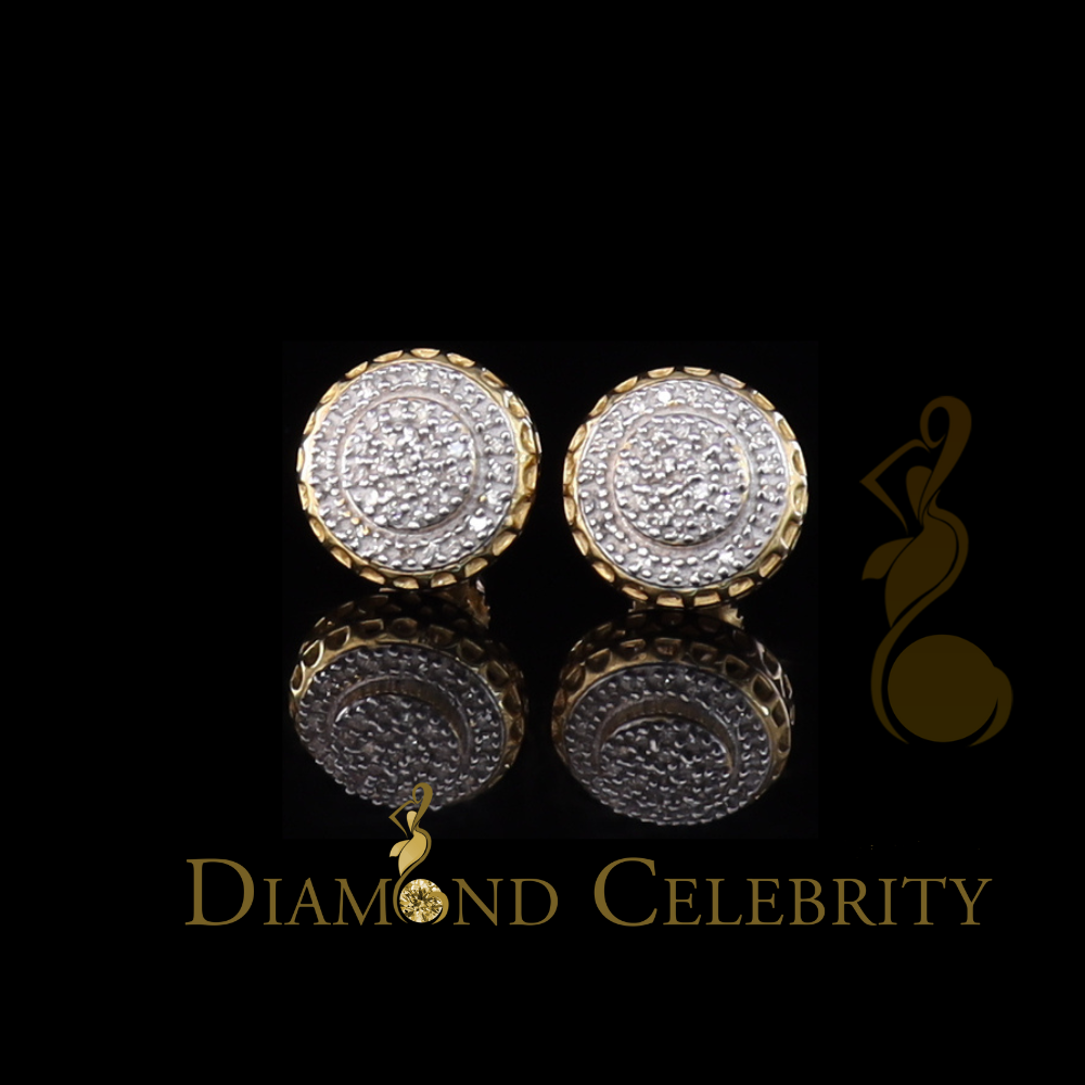 DiamondCelebritees10K Real Yellow Gold w/Real 0.33CT Diamond Men's/Women's Stud Earring