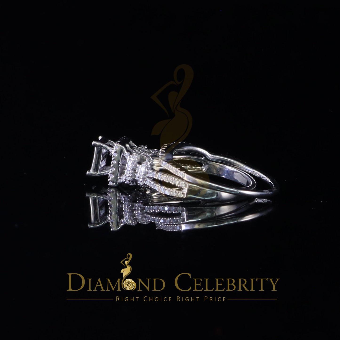 DiamondCelebritees Sterling Silver White Square 1.80ct Cubic Zirconia Womens Bridal Ring Size 7