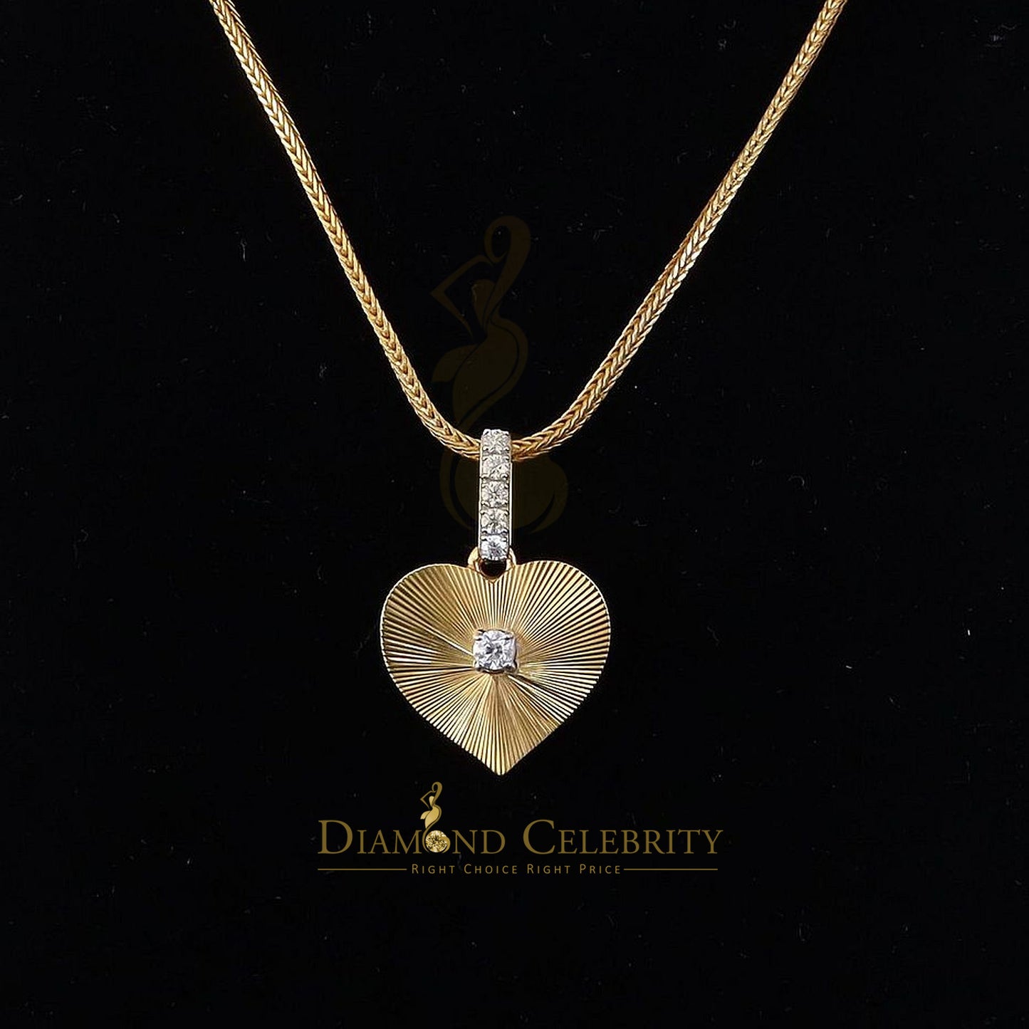 Diamondcelebritees Big Yellow 925 Silver 0.50 ct VVS D Clr Moissanite Diamond Cut Pendant for Women