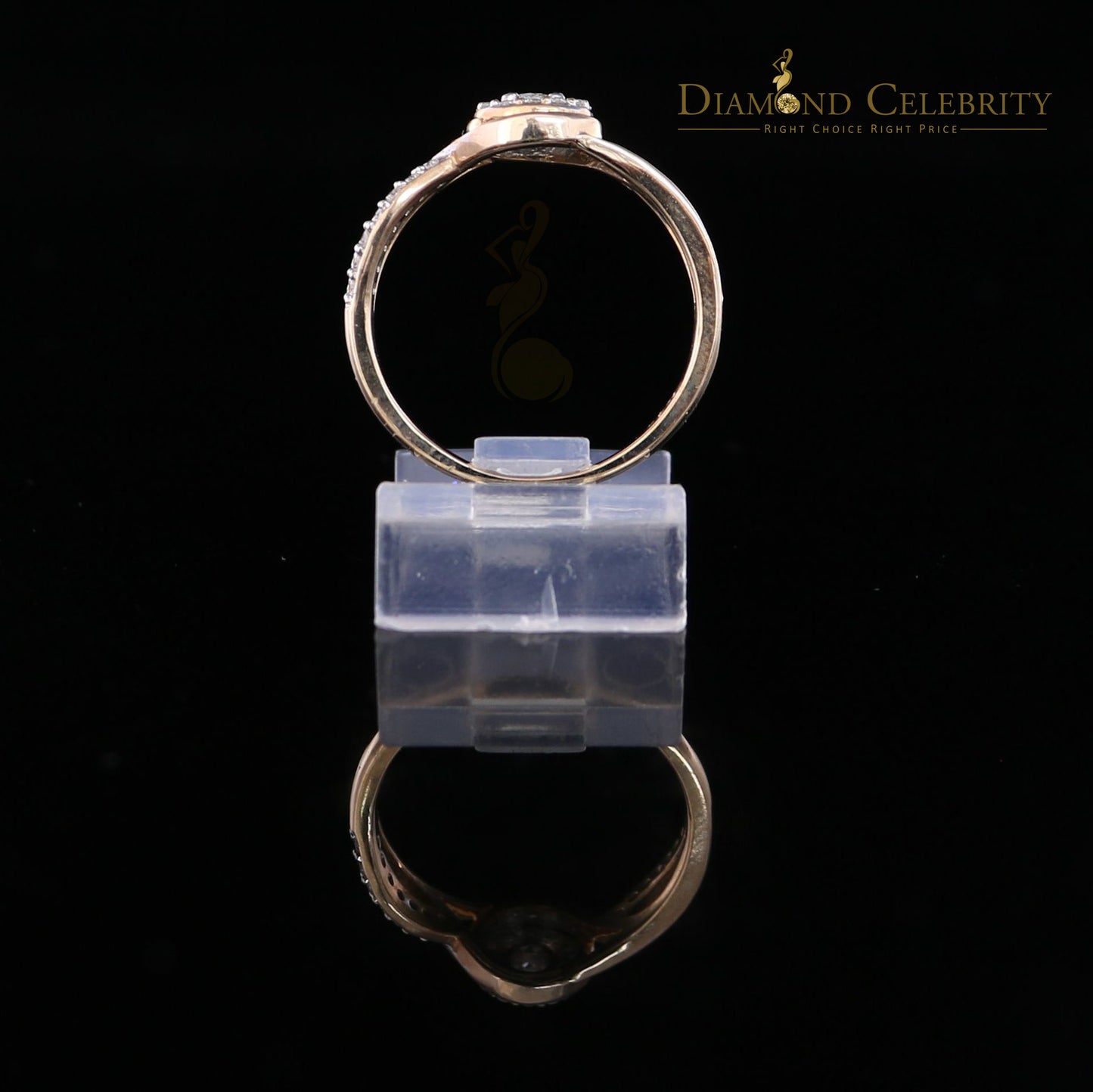 DiamondCelebritees Real 10kt Yellow Gold with 0.25 CT Real Diamond ROUND FLORAL Ring Size 6.5