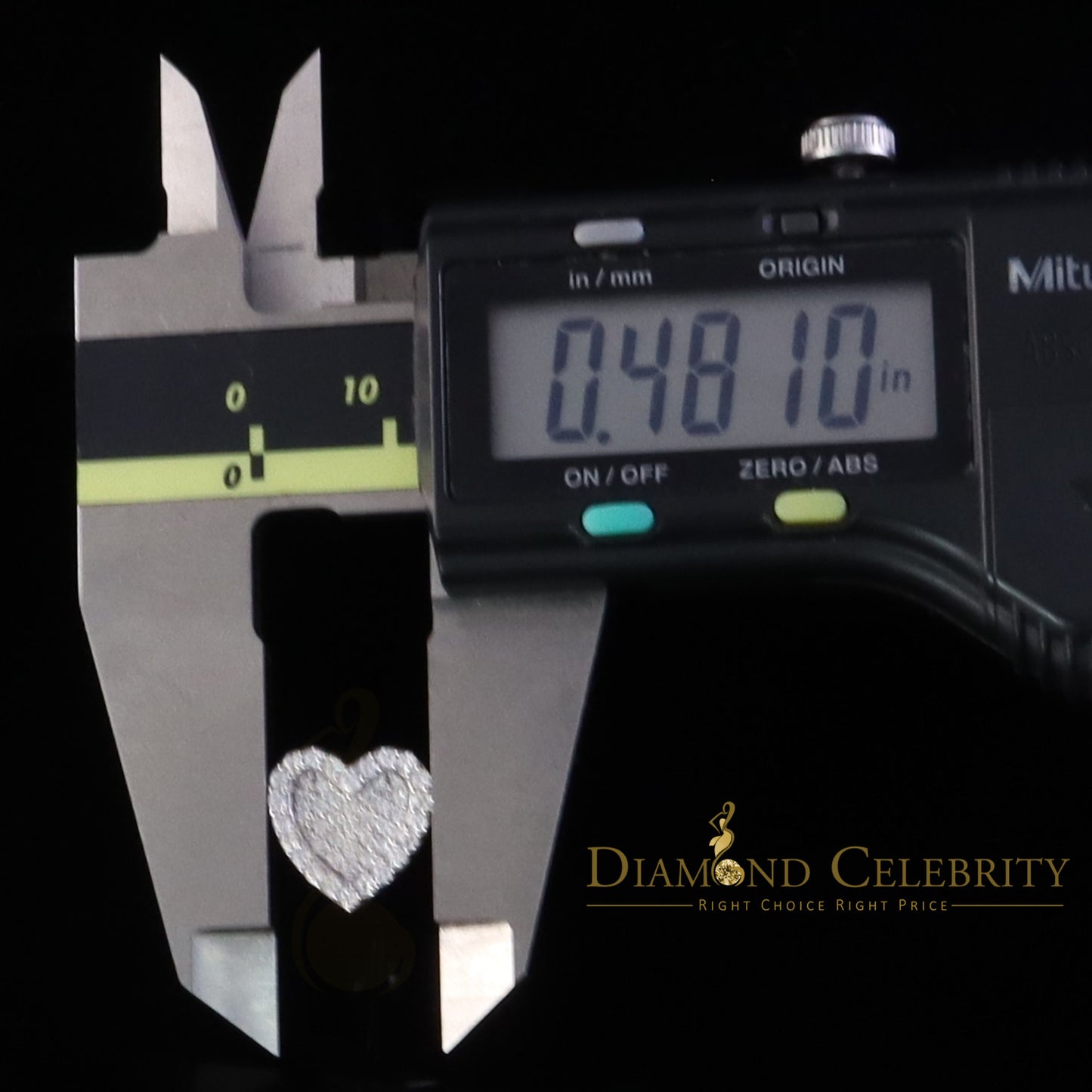Diamondcelebritees 925 White Silver 1.00ct VVS 'D' Moissanite Heart Stud Earring Men's/Womens