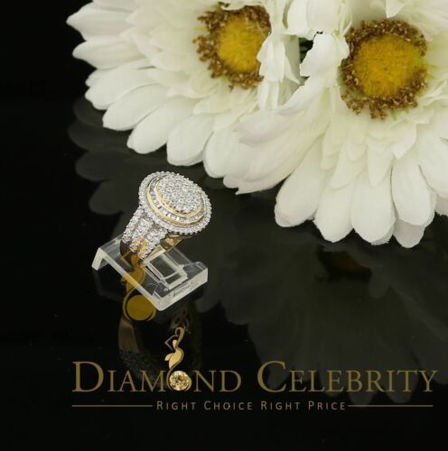 DiamondCelebritees 925 Sterling Silver Yellow Cubic Zirconia 5.0ct Oval Engagement Womens Ring SZ 7