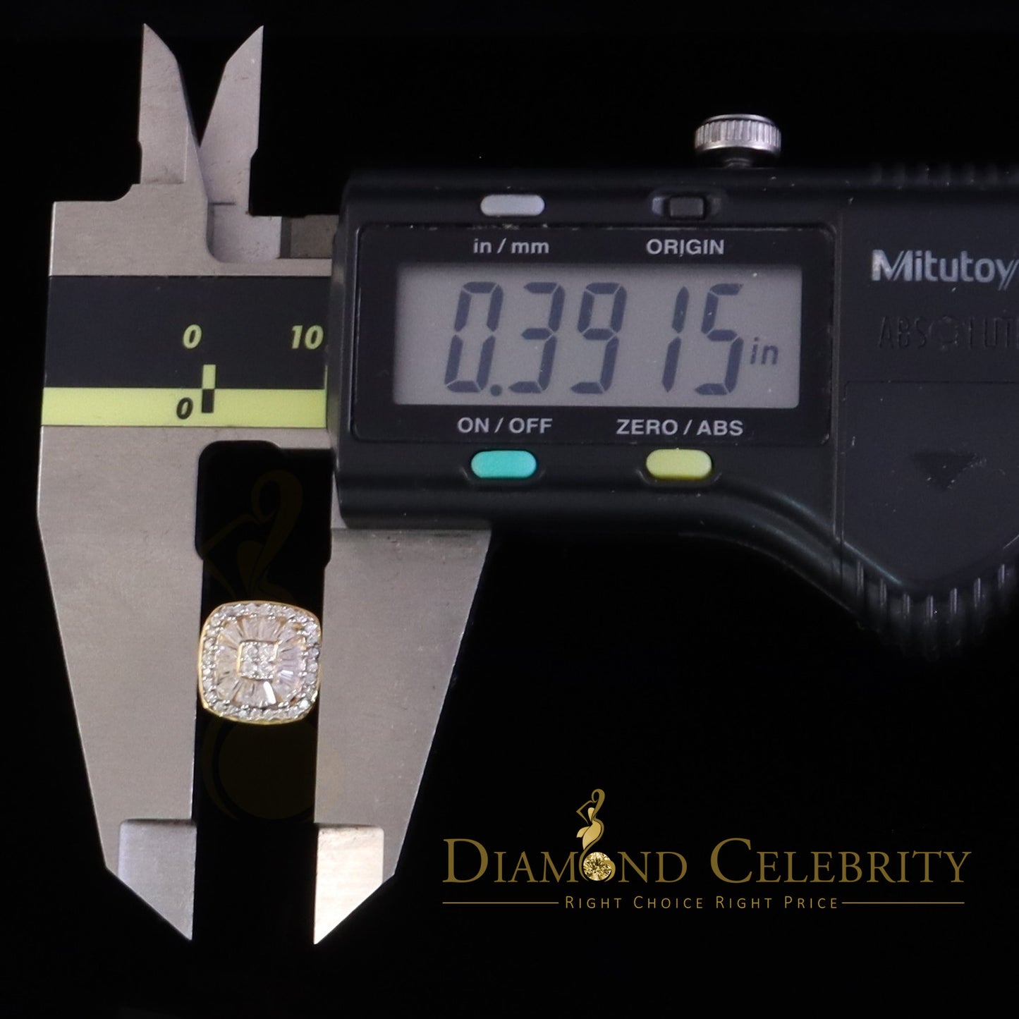 DiamondCelebritees Yellow 925 Silver 1.00ct VVS 'D' Moissanite Square Stud Earring Men's/Womens