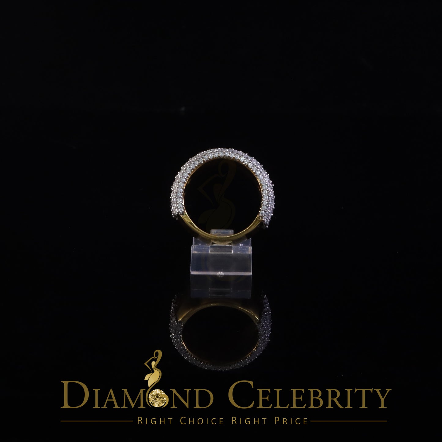 DiamondCelebritees Men's/Womens Silver Yellow 6.00ct VVS 'D' Moissanite Baguette Stone Band Size 10