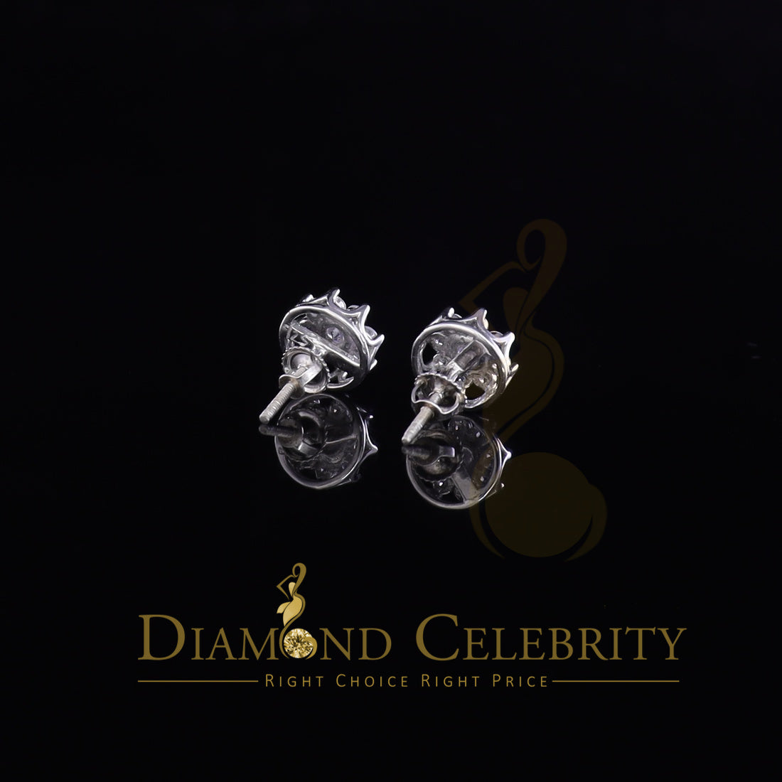 DiamondCelebritees 925 White Silver Sterling 1.34ct Cubic Zirconia Hip Hop Floral Women's Earrings